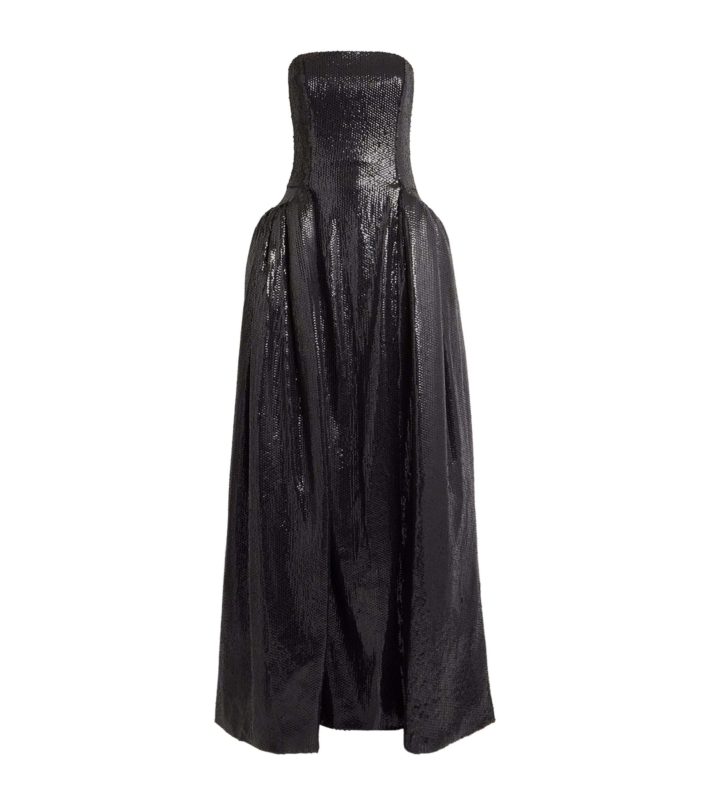 16Arlington Womens Strapless Sequin Mavi Gown Black