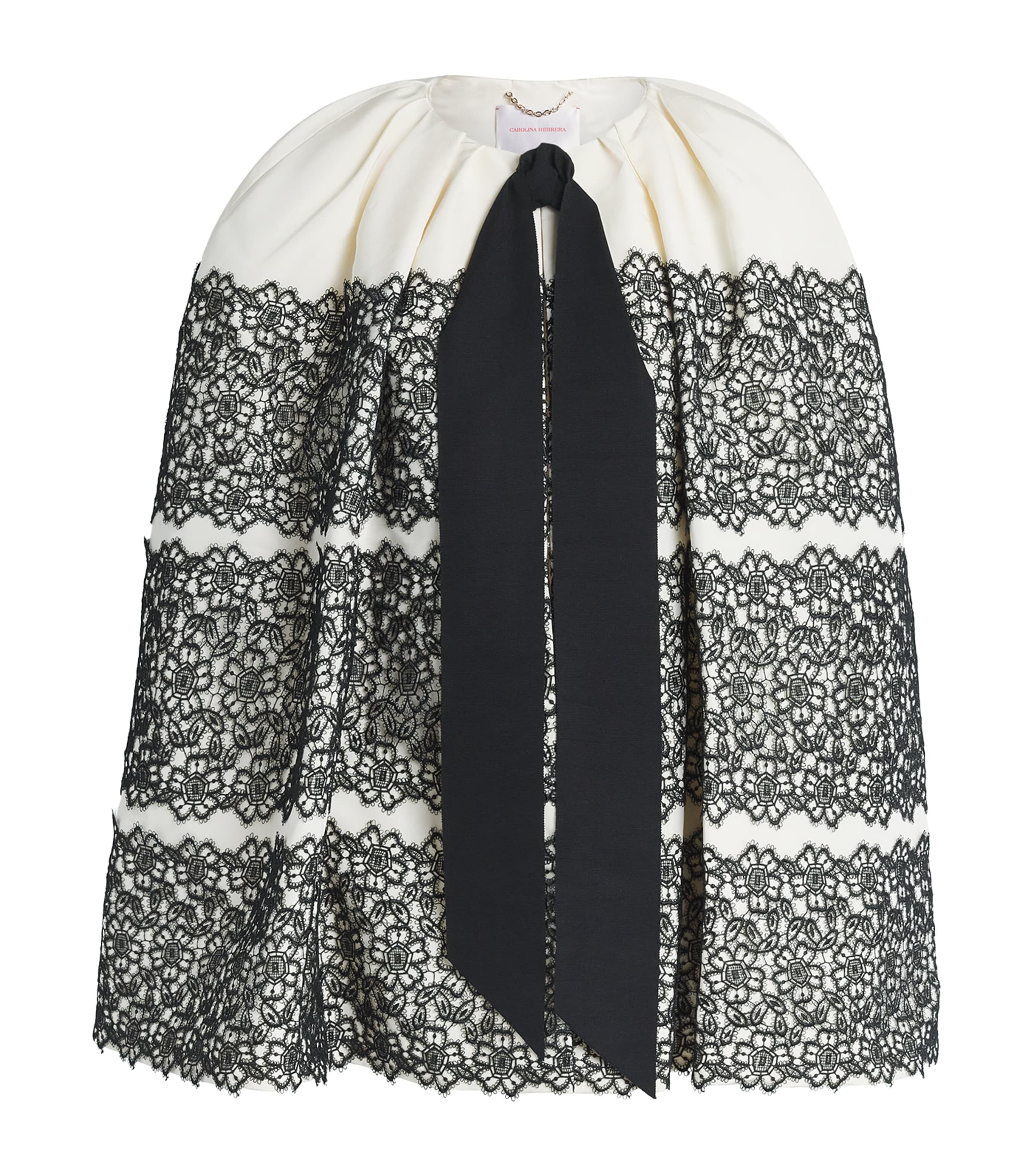 Carolina Herrera Womens Silk-Lace Cape Ceramic