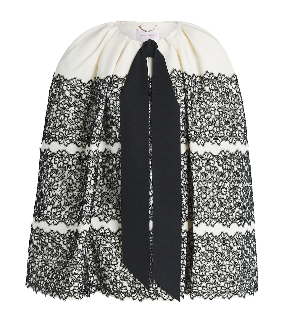 Carolina Herrera Womens Silk-Lace Cape Ceramic