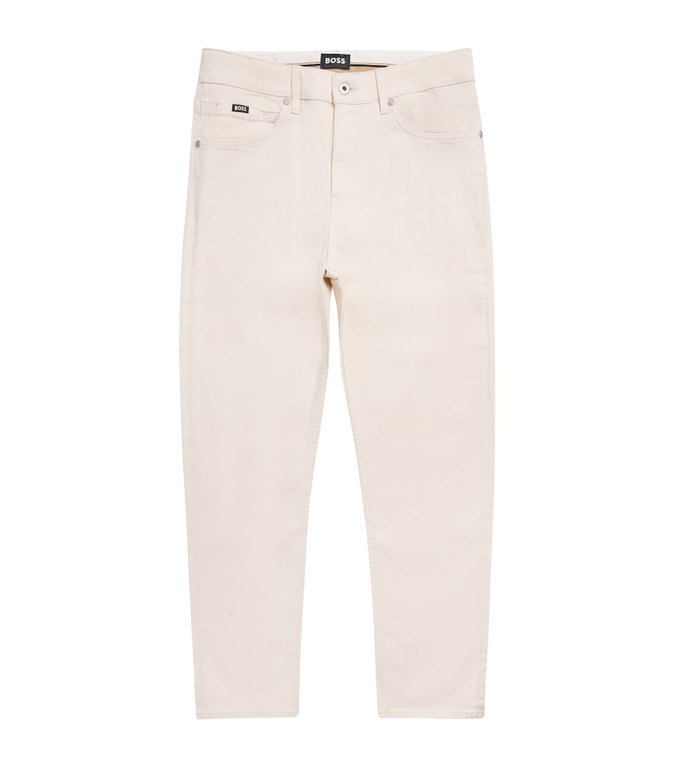 BOSS Mens Slim-Fit Jeans Open White