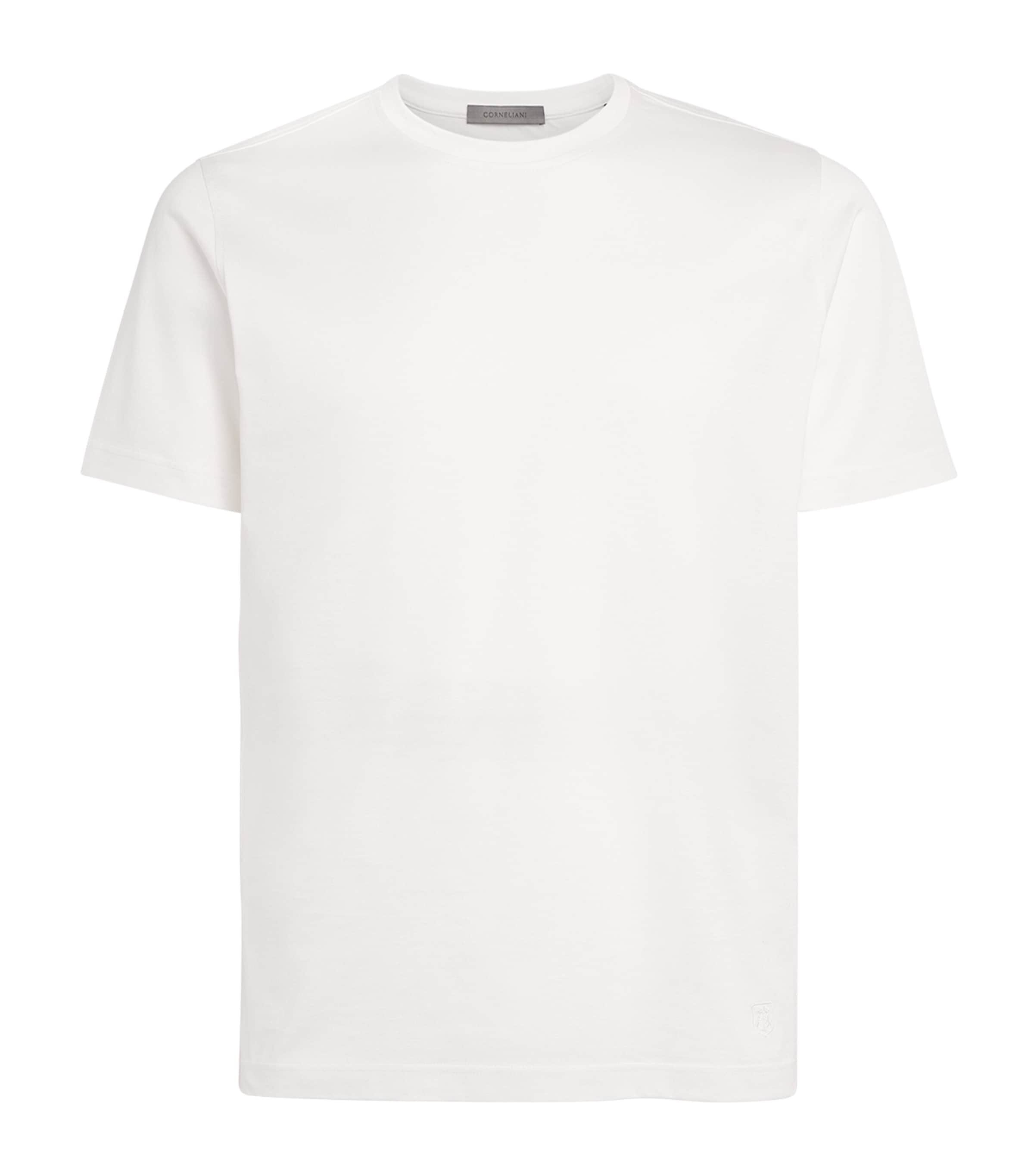 Corneliani Mens Cotton T-Shirt Optical White