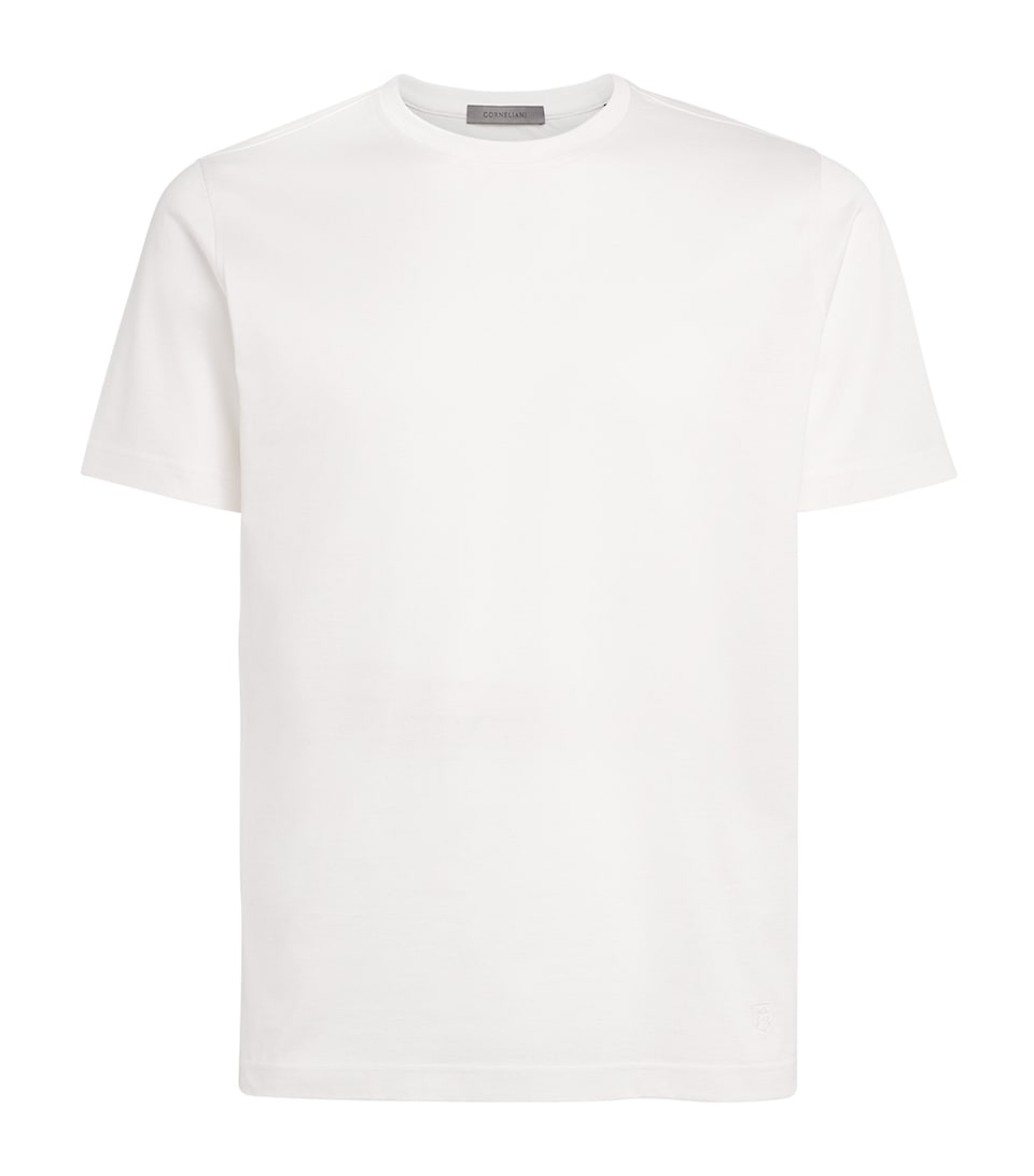 Corneliani Mens Cotton T-Shirt Optical White
