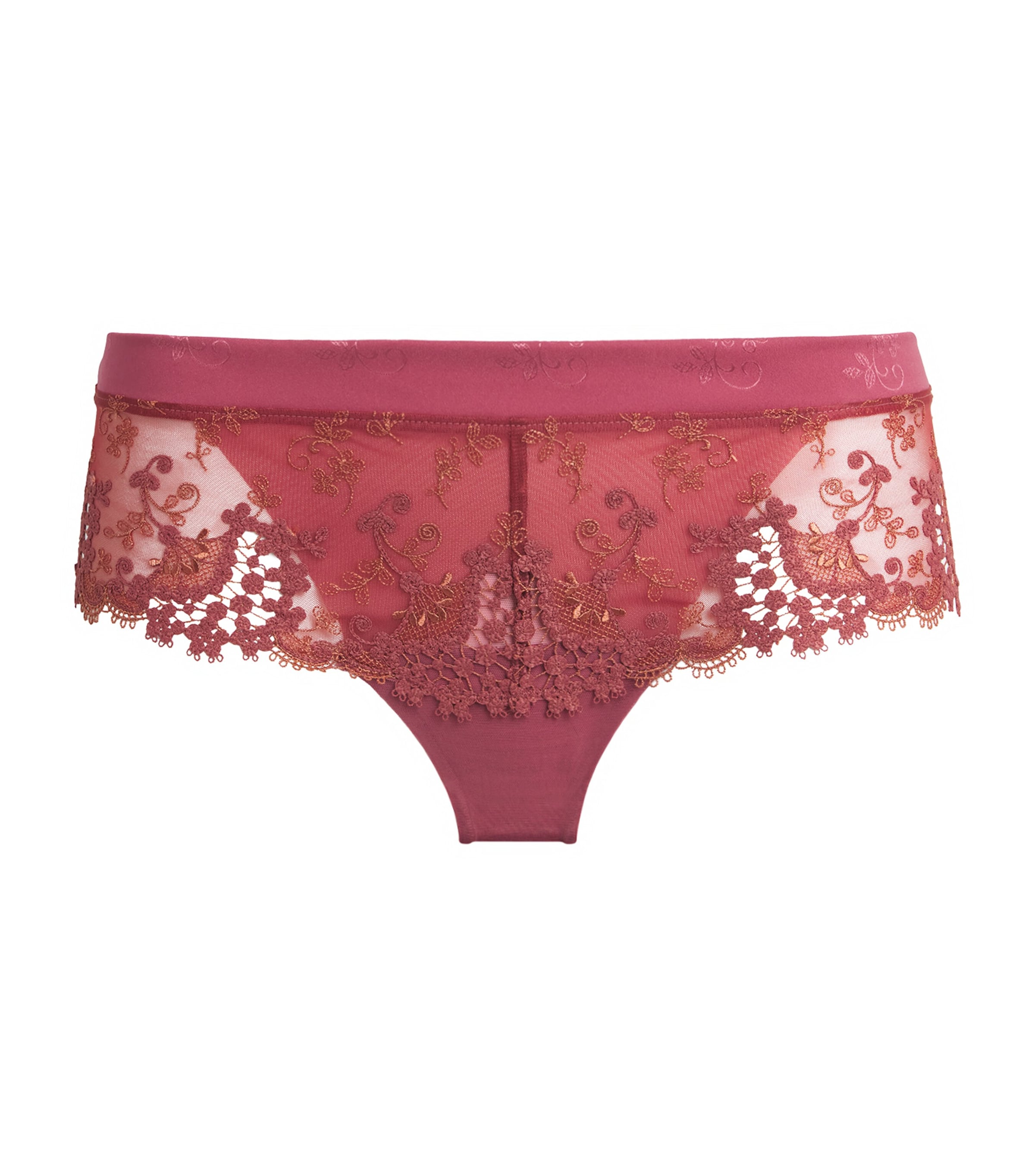 Simone Perele Womens Embroidered Wish Shorty Briefs Santal Pink