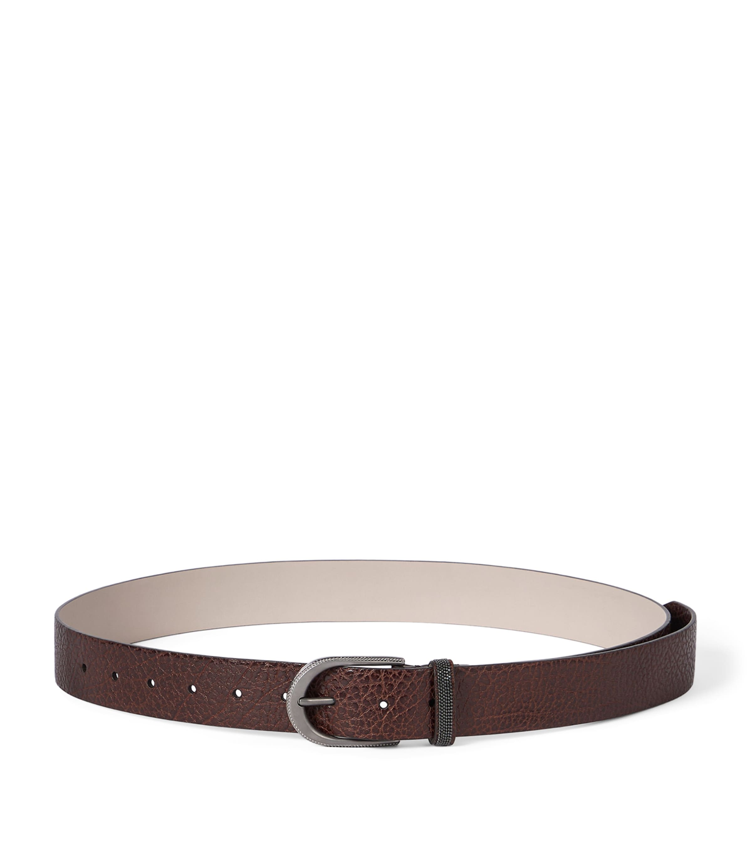 Brunello Cucinelli Hammered Calfskin Belt