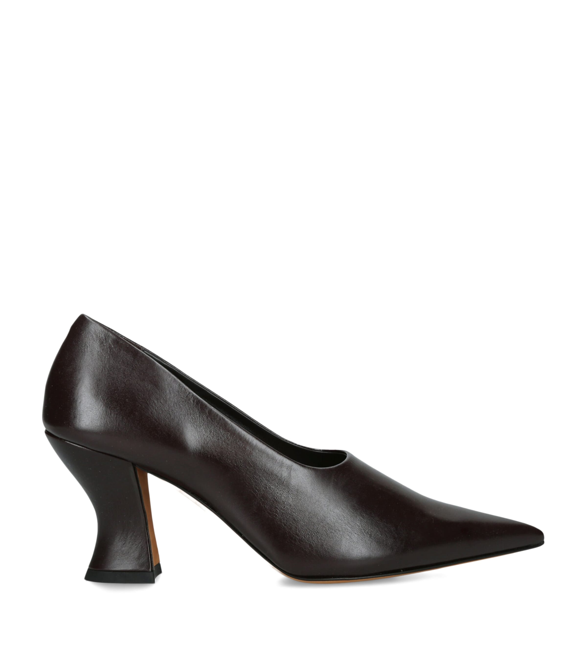 Khaite Leather Colleen Pumps 75 Dark Brown