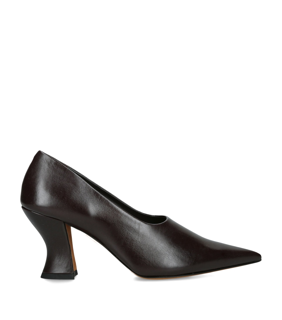 Khaite Leather Colleen Pumps 75 Dark Brown