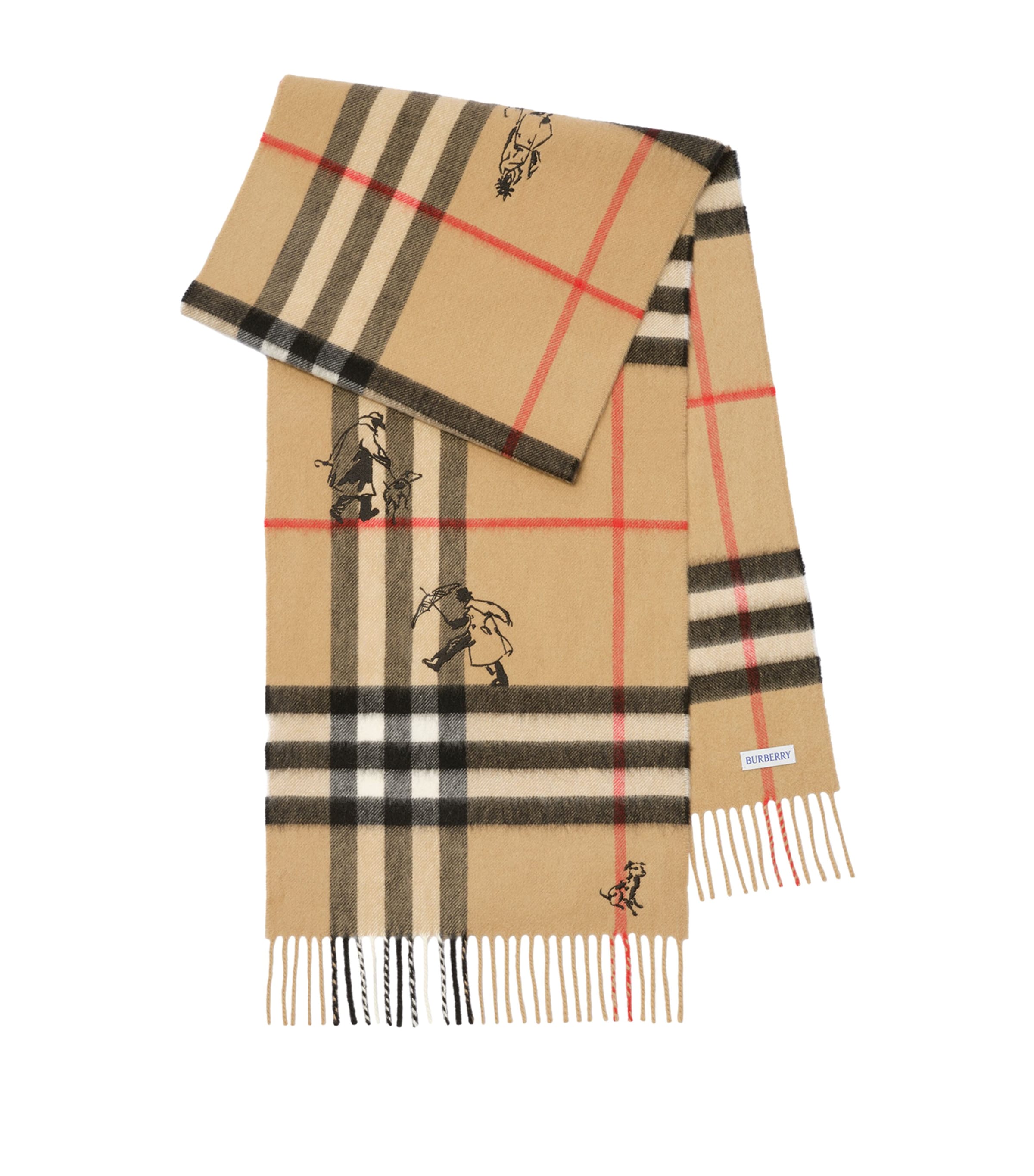 Burberry Cashmere Check Mates Scarf Archive Beige