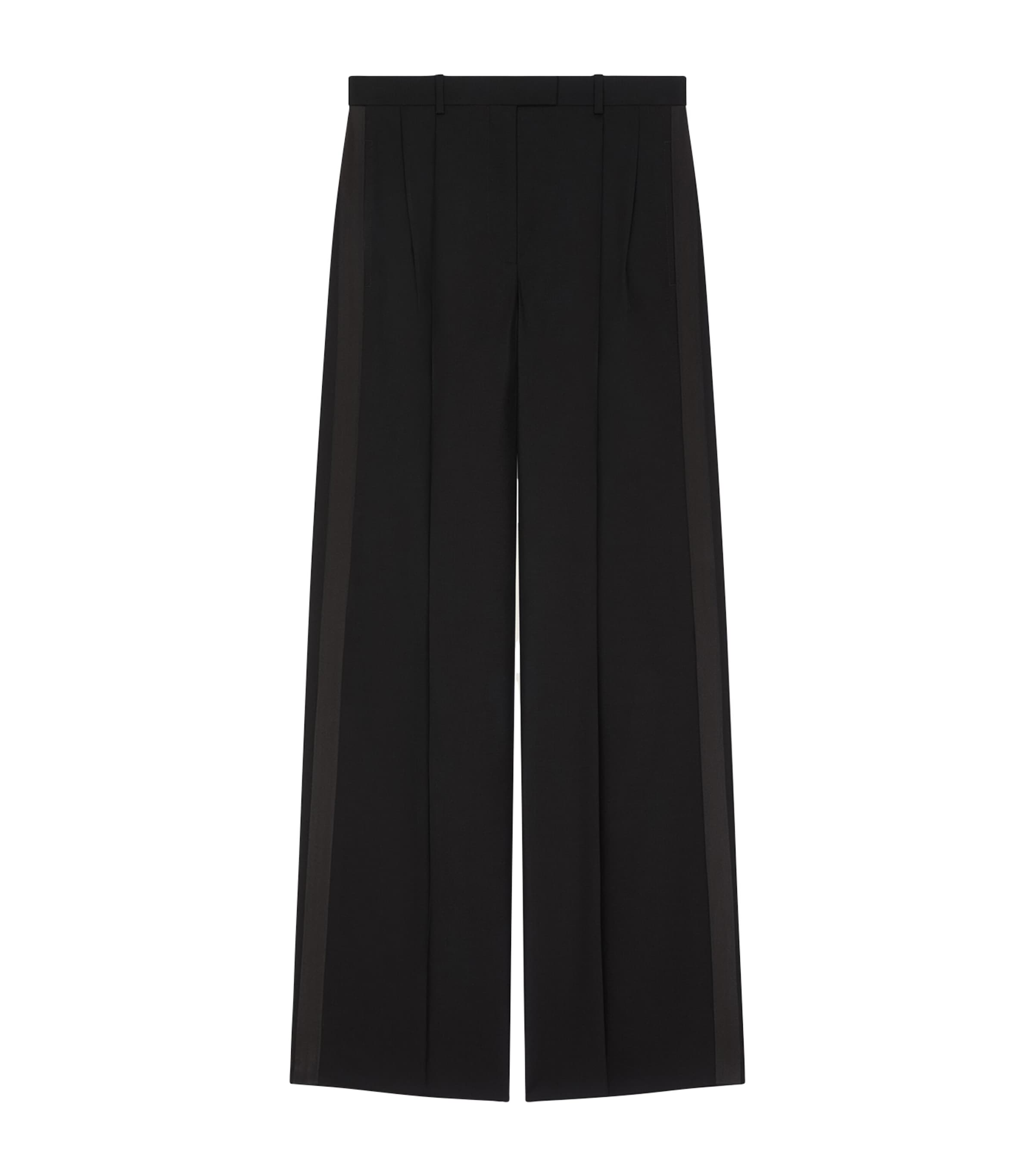 Givenchy Womens Wool-Mohair Wide-Leg Trousers
