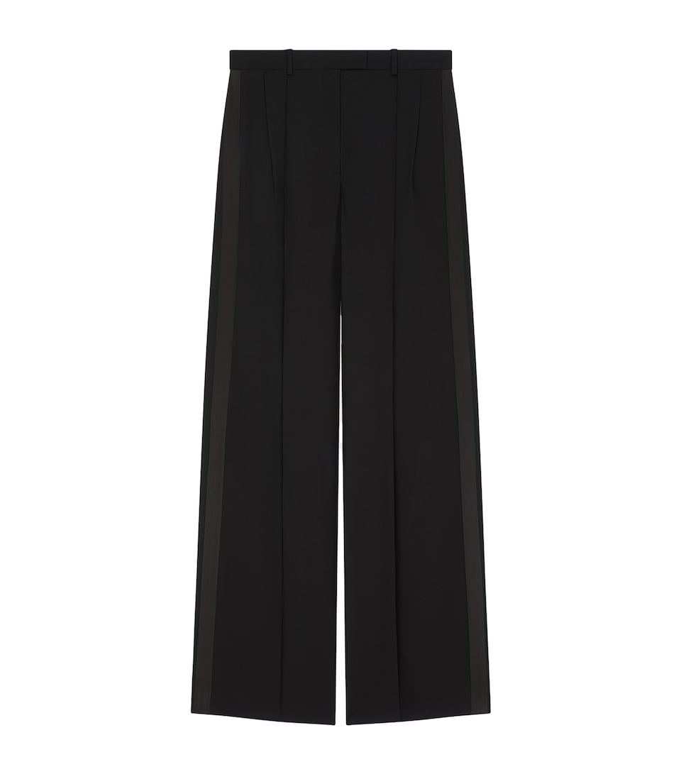 Givenchy Womens Wool-Mohair Wide-Leg Trousers