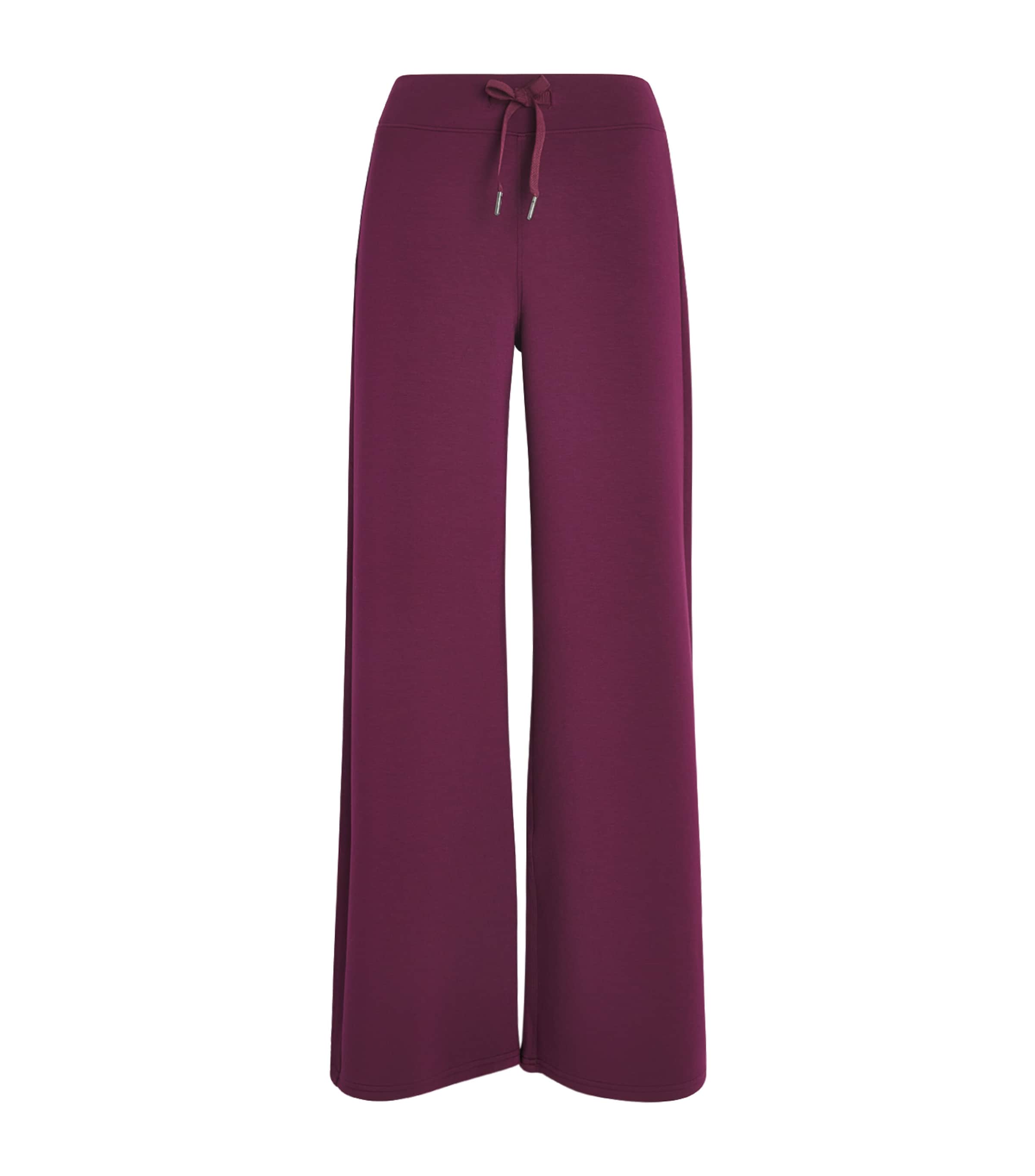 SPANX Womens SPANX AirEssentials Wide-Leg Sweatpants Plum Berry