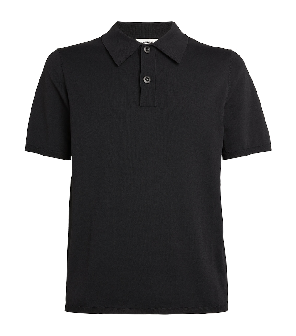 Sandro Paris Mens Polo Shirt Black
