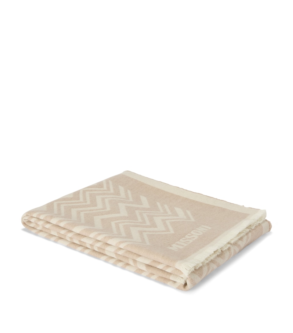 Missoni Home Virgin Wool-Cashmere Cortina Throw (144cm x 186cm) Beige