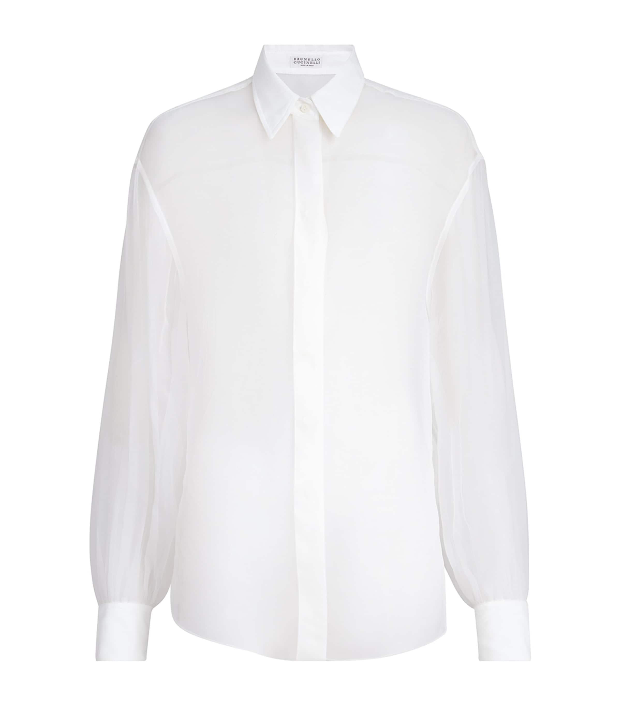 Brunello Cucinelli Womens Silk Shirt White
