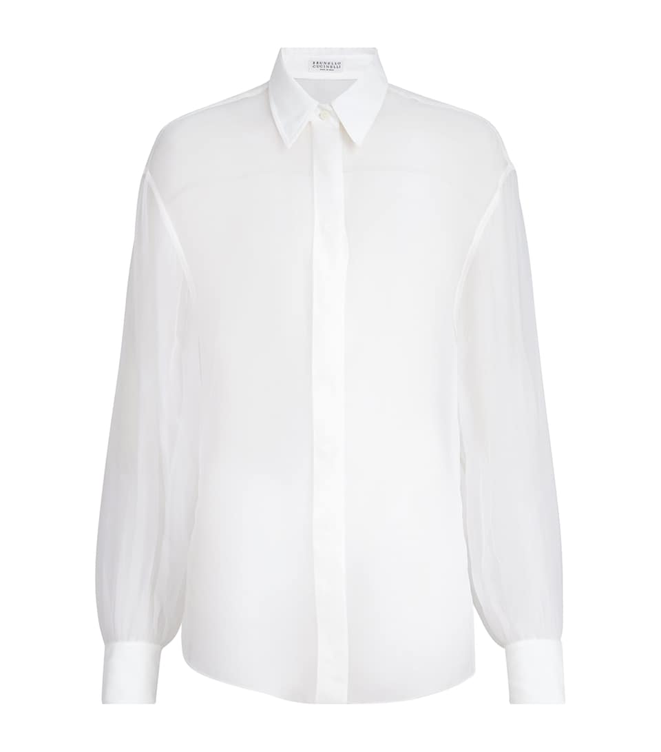 Brunello Cucinelli Womens Silk Shirt White