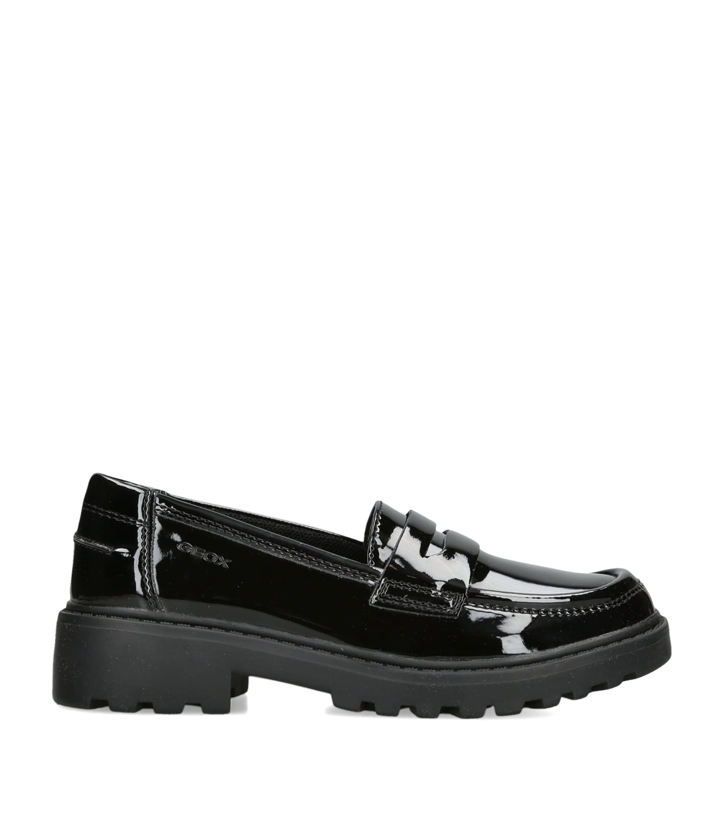 Geox Kids Patent Leather Casey Loafers Black