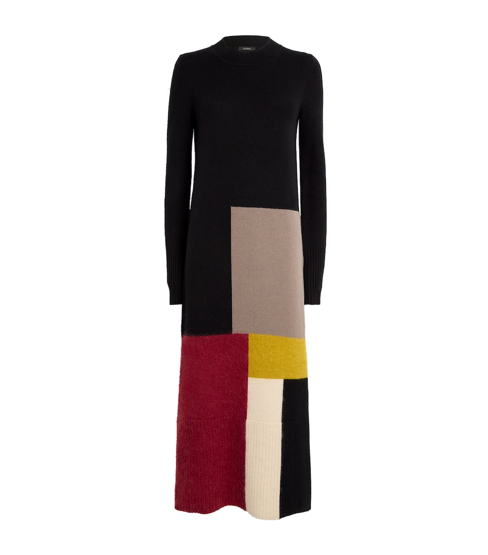 Merino Wool-Blend Overlay Midi Dress