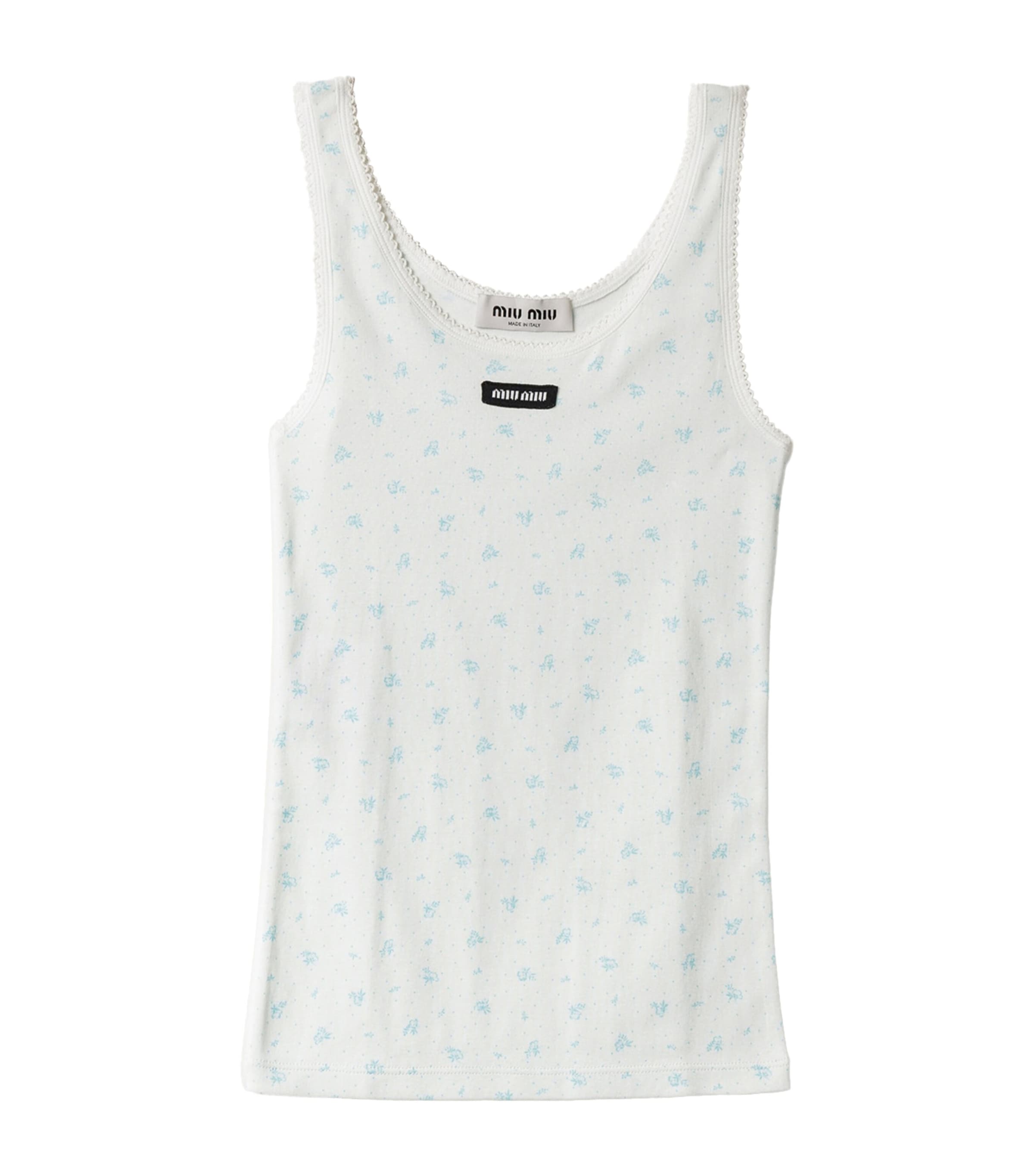 Cotton Jersey Ribbed Tank Top