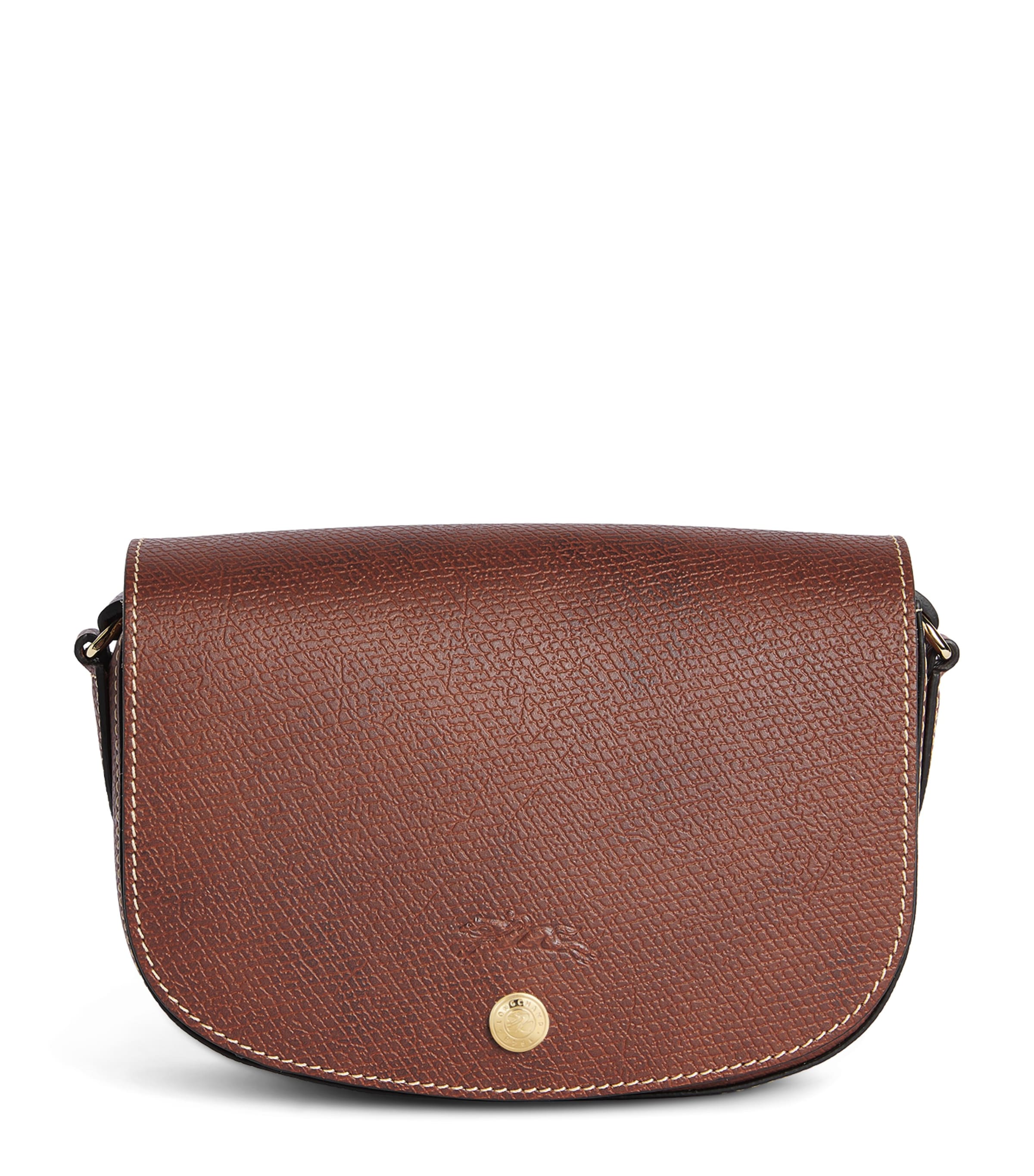 Longchamp Small Leather Épure Cross-Body Bag Brun