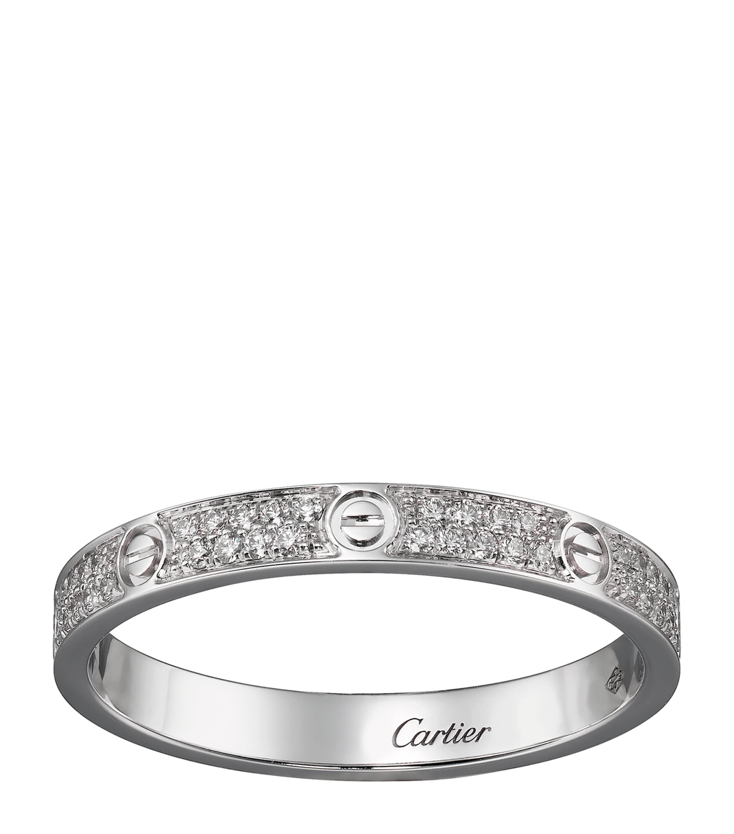 White Gold and Diamond LOVE Ring