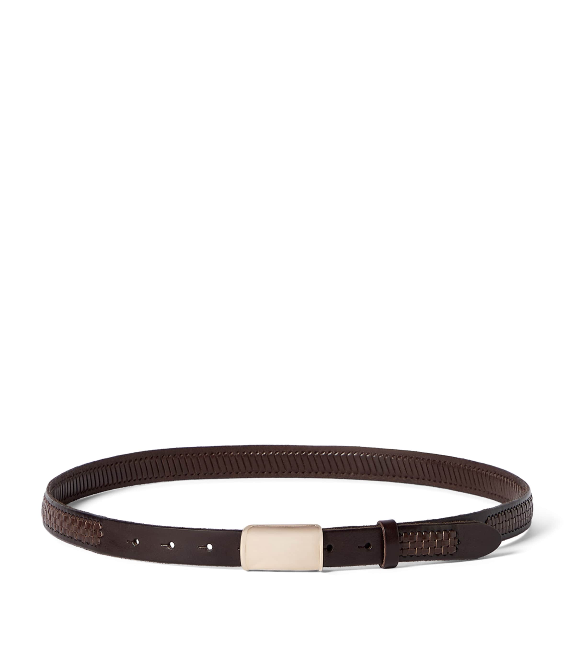 Brunello Cucinelli Leather Woven Belt