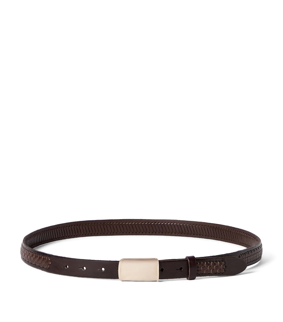 Brunello Cucinelli Leather Woven Belt
