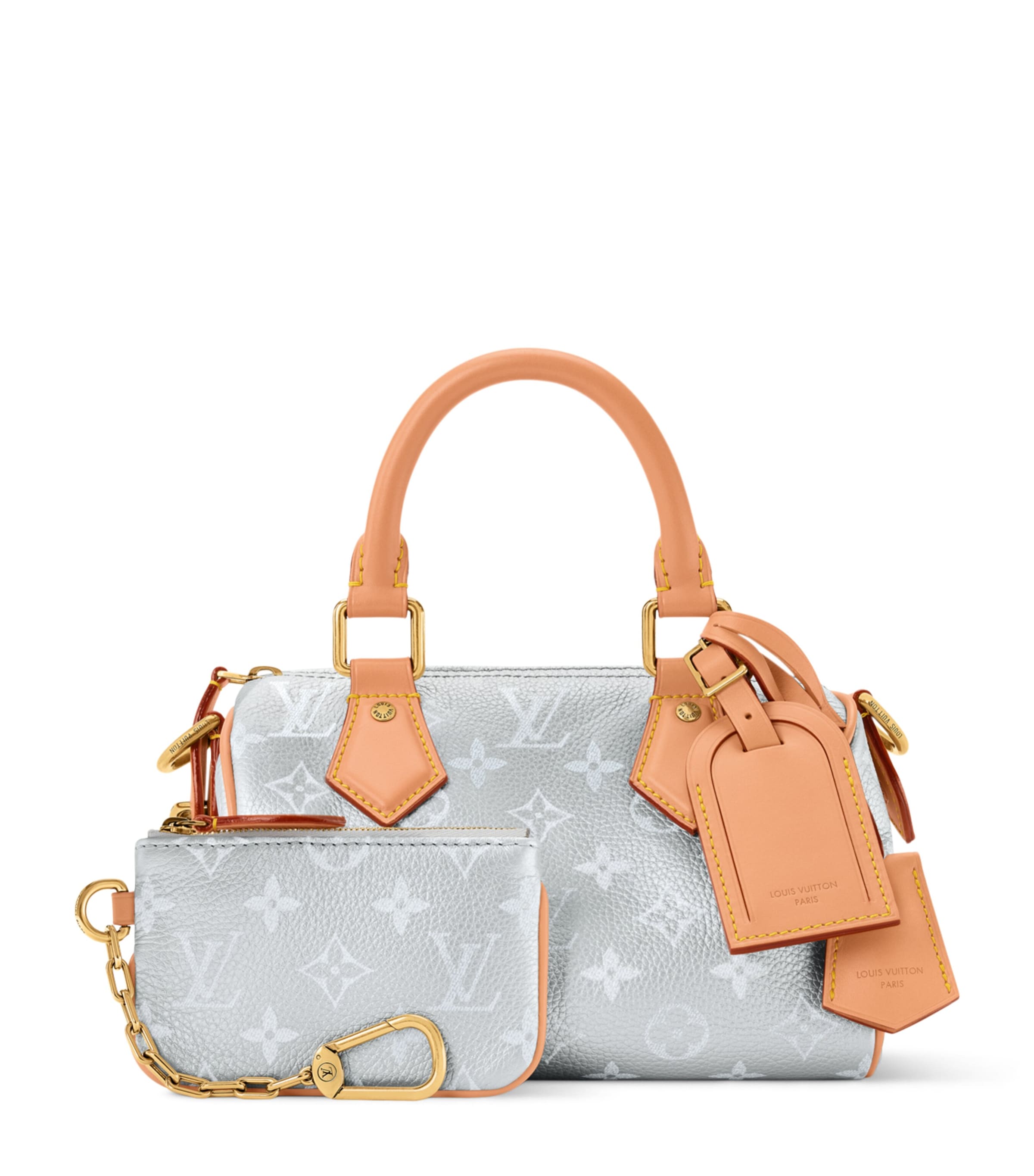 LOUIS VUITTON Leather Speedy P9 20 Cross-Body Bag Silver