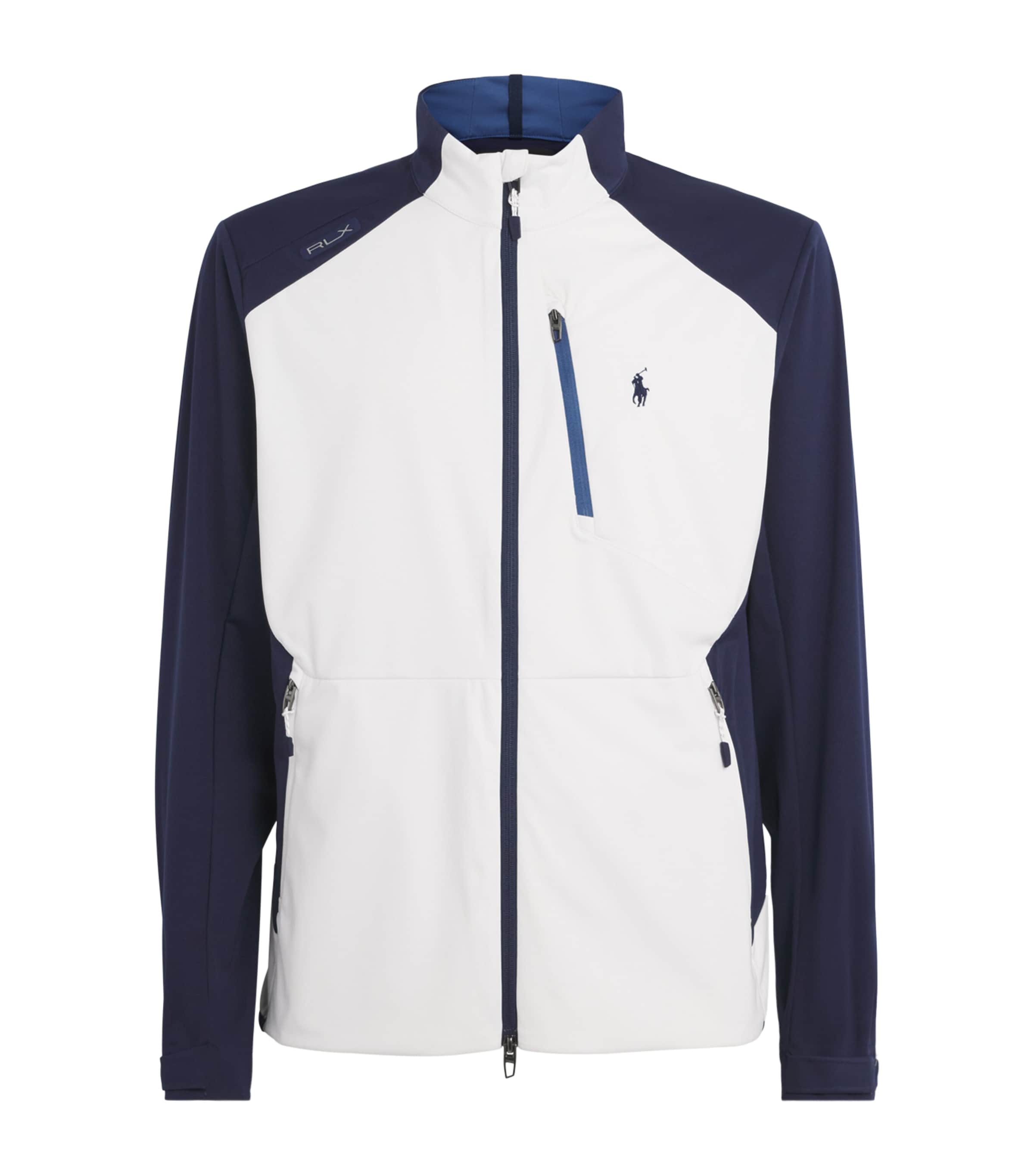 RLX Ralph Lauren Mens Colour-Block Packable Jacket White / Navy