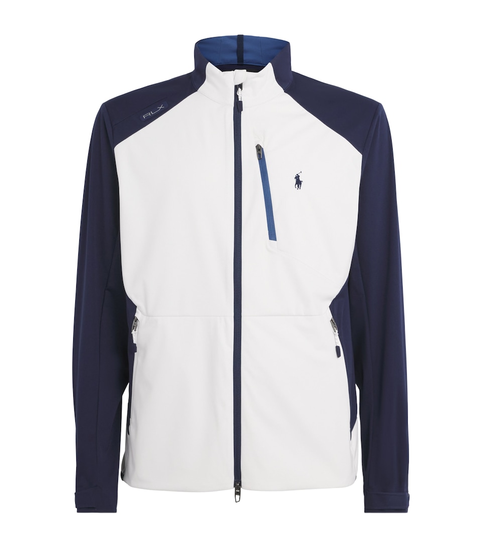 RLX Ralph Lauren Mens Colour-Block Packable Jacket White / Navy