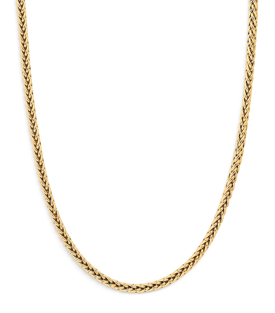 Small Yellow Gold Woven Chain Necklace