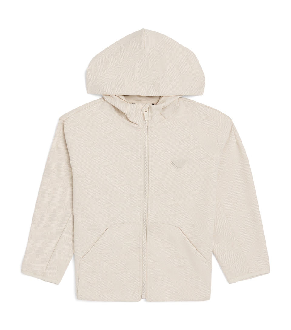 Emporio Armani Kids Jersey Jacquard Hoodie (4-16 Years) French Oak