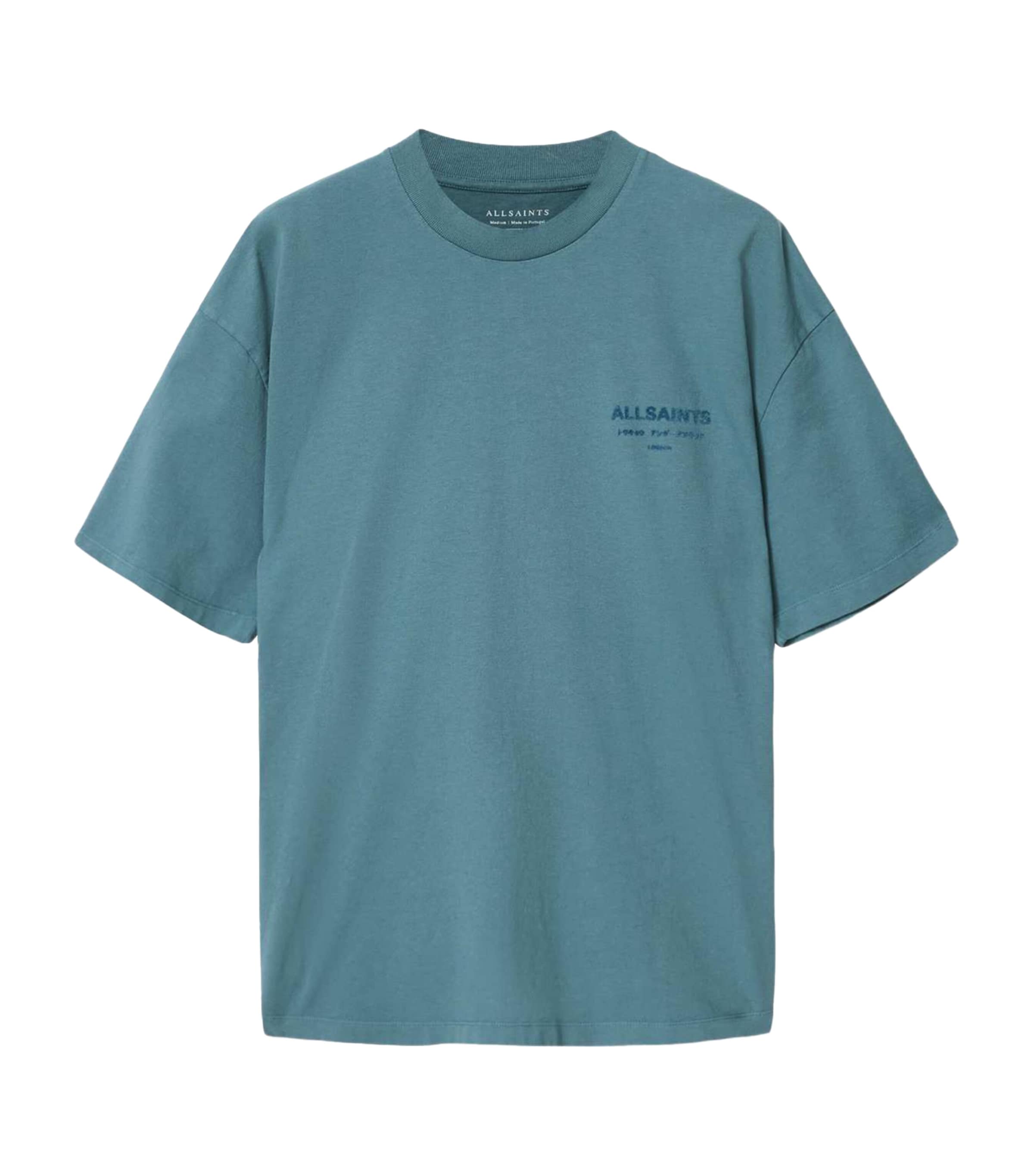 AllSaints Mens Organic Cotton Xander T-Shirt Lunar Blue