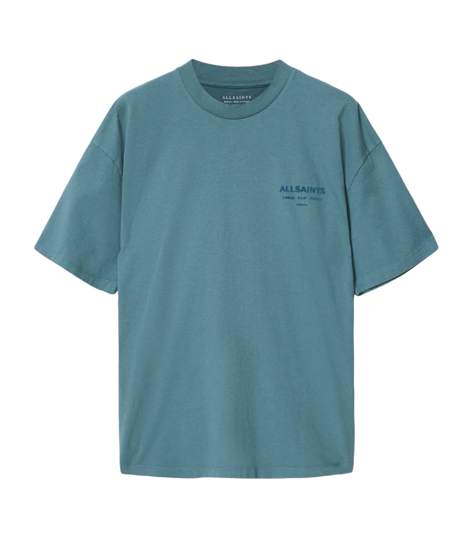 AllSaints Mens Organic Cotton Xander T-Shirt Lunar Blue