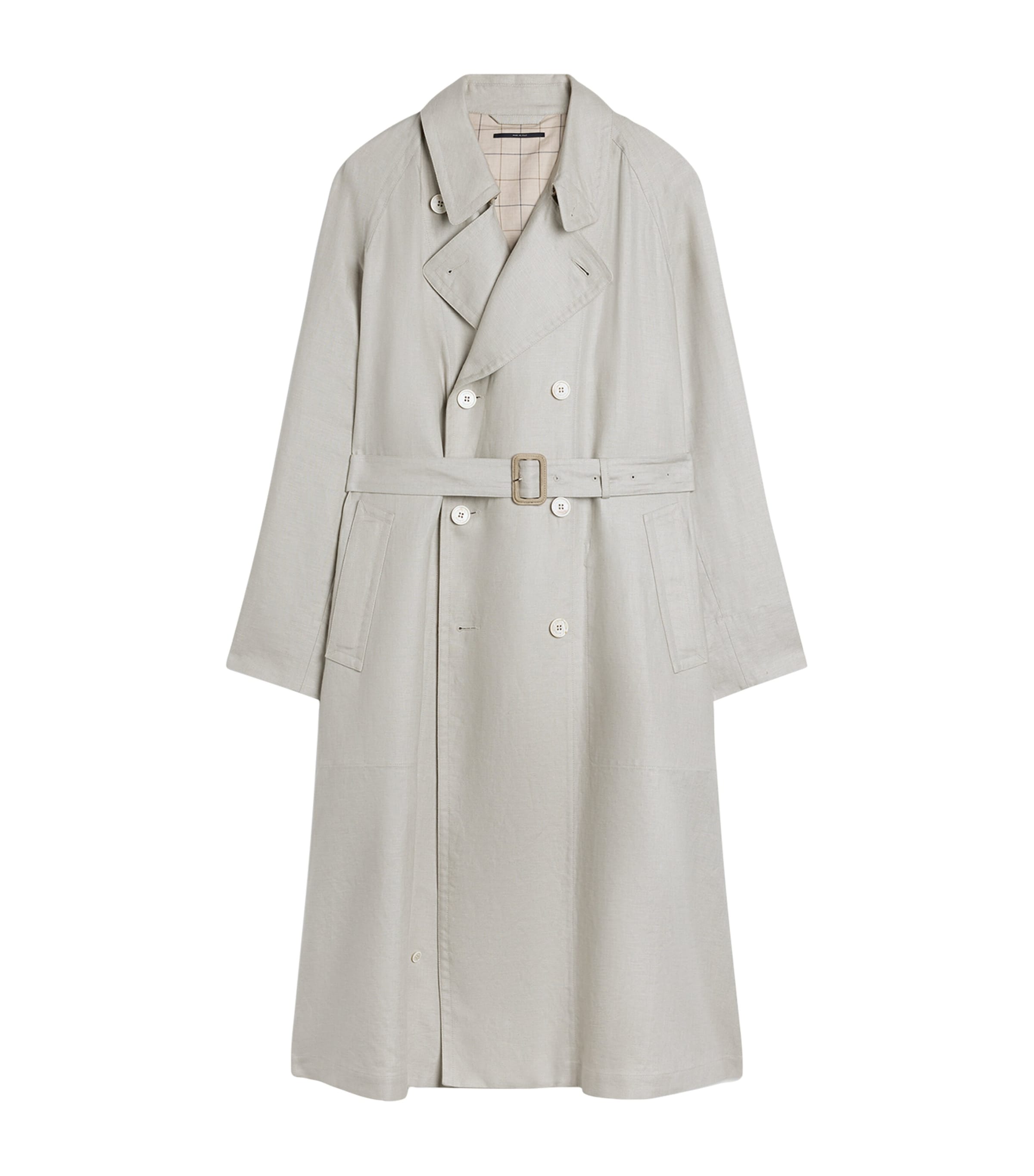 Dunhill Mens Linen Archive Trench Coat Grey