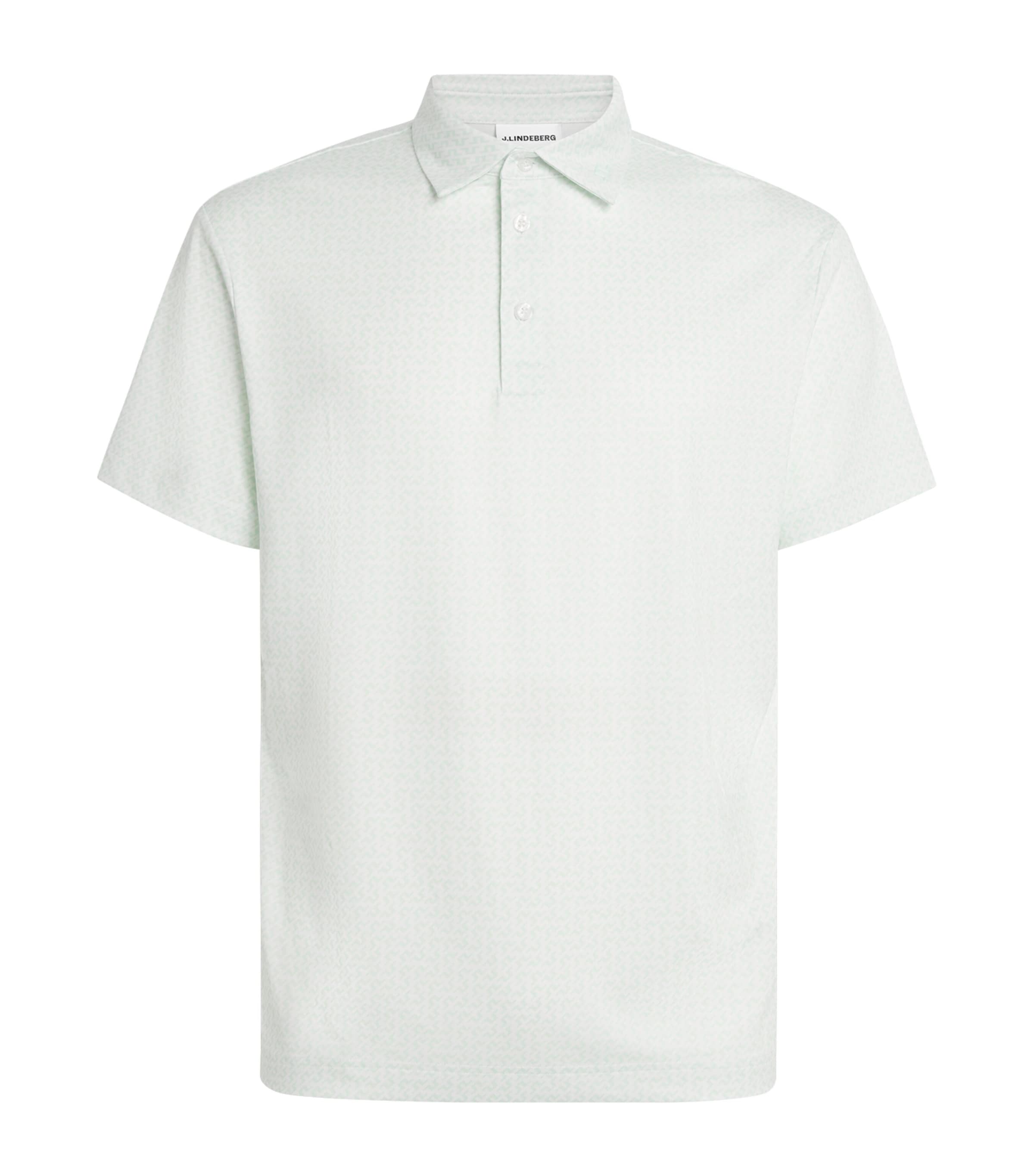 J Lindeberg Mens Bala Print Polo Shirt Bay White
