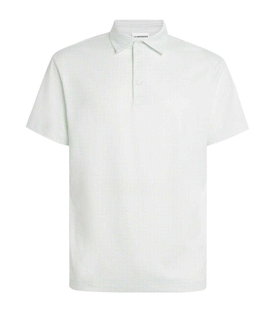 J Lindeberg Mens Bala Print Polo Shirt Bay White