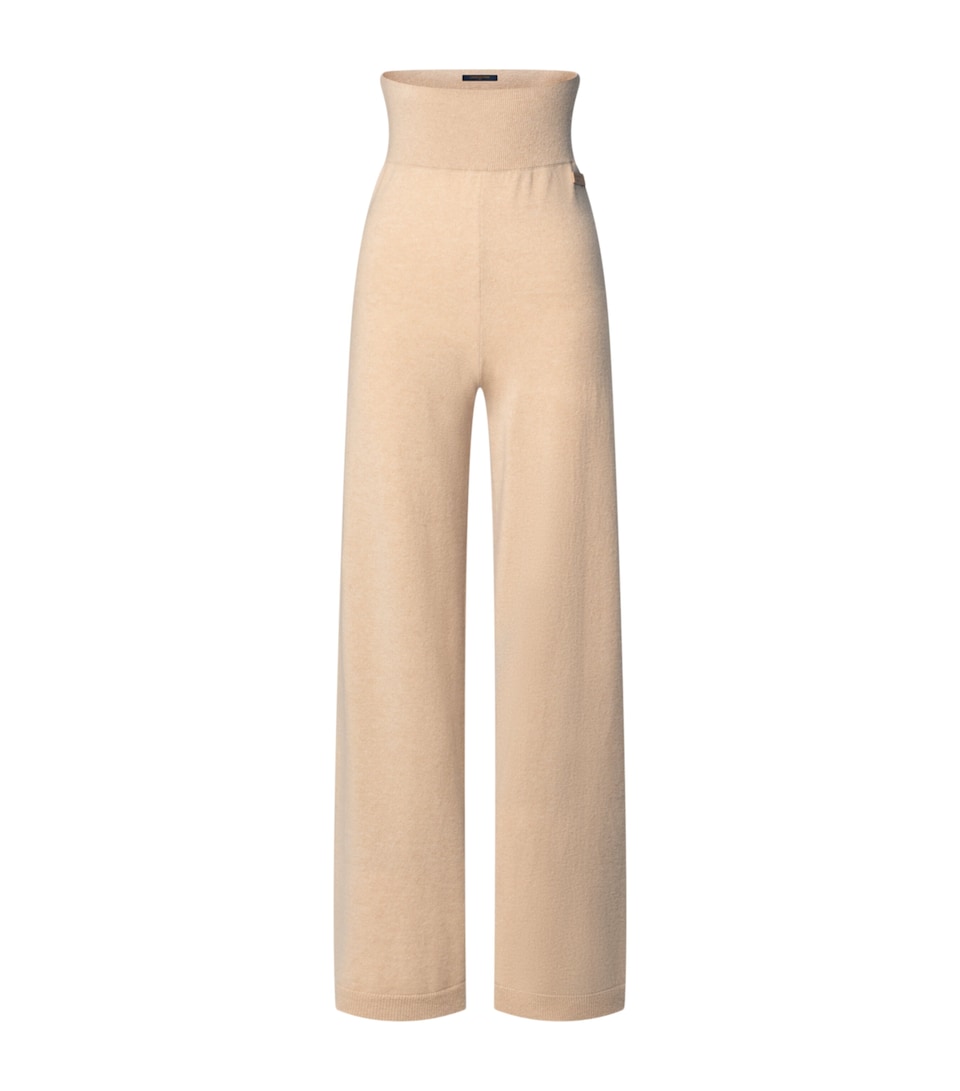 LOUIS VUITTON Womens Cashmere-Blend Wide-Leg Sweatpants Straw Yellow