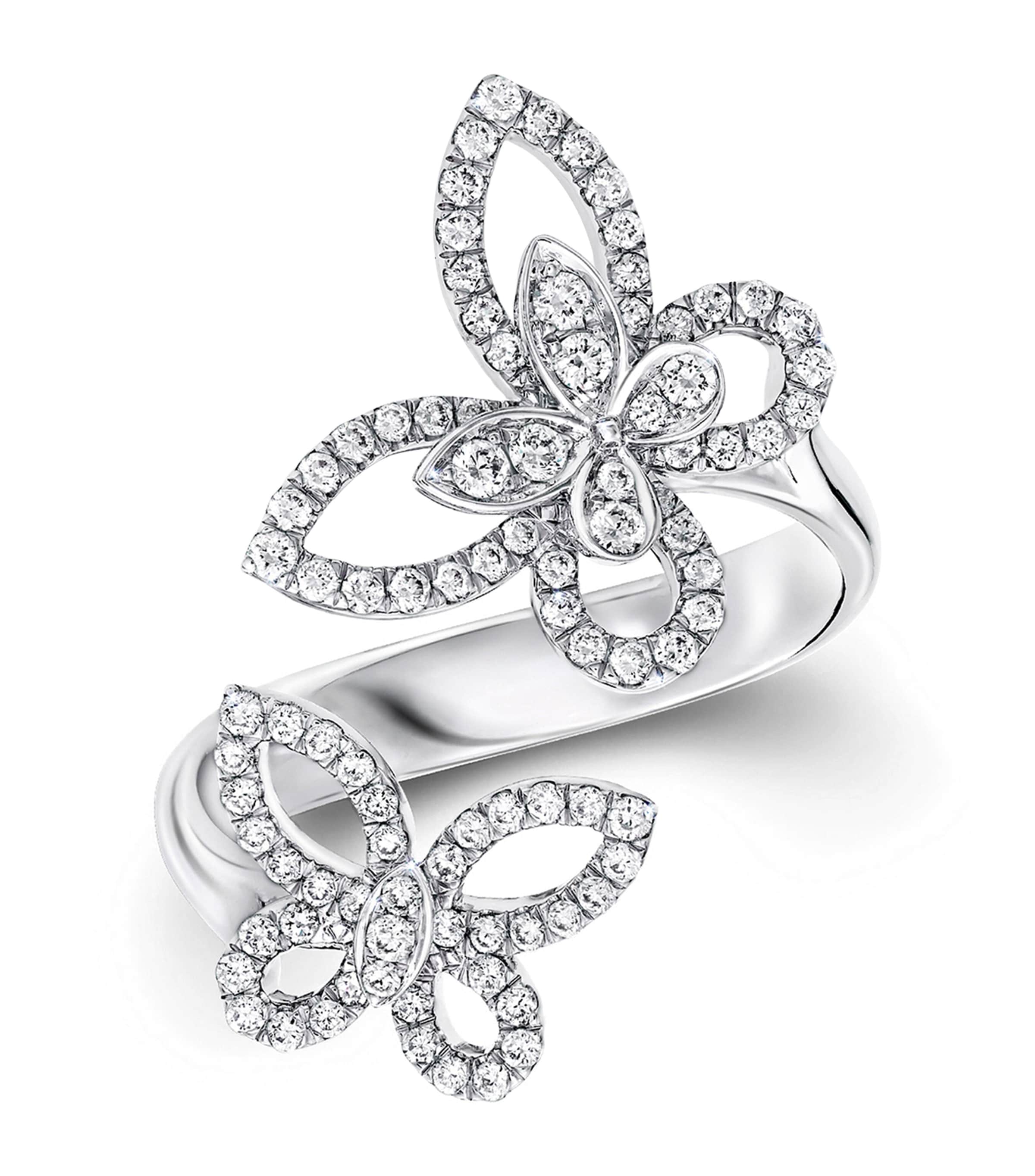 White Gold and Diamond Butterfly Ring