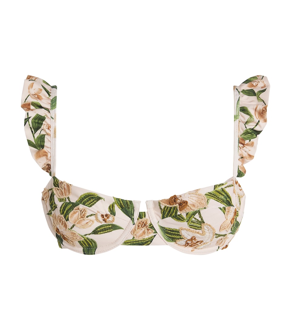 Ruffle Kiwi Bikini Top