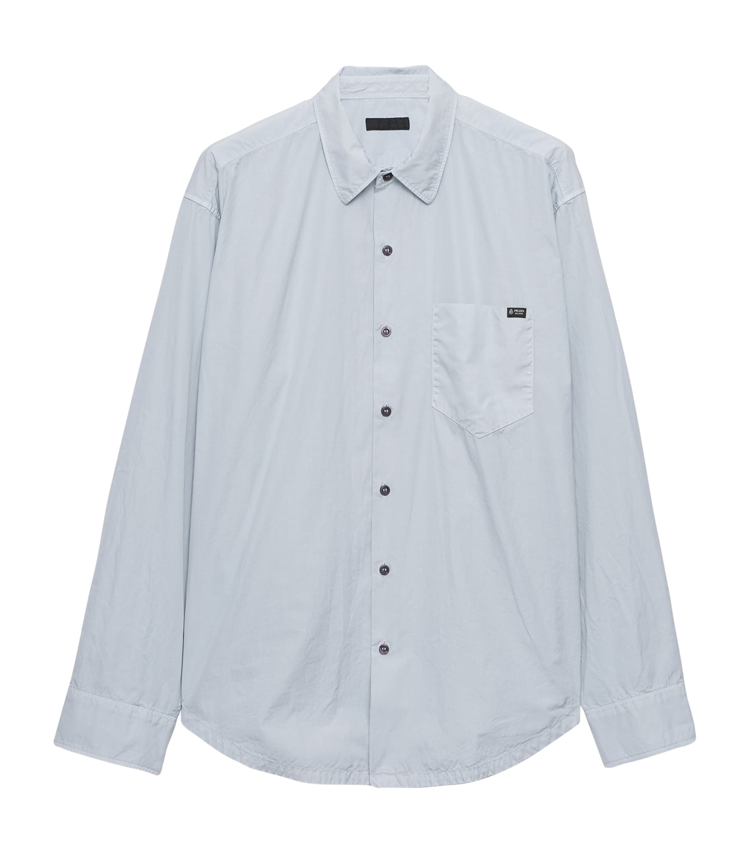 Prada Mens Cotton Logo Shirt Grey