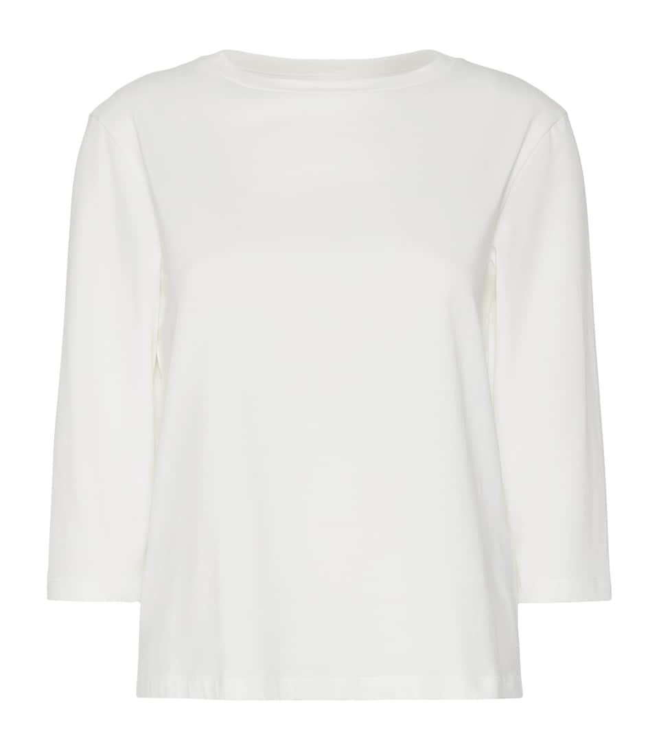 Weekend Max Mara Womens Stretch-Cotton Long-Sleeve T-Shirt White