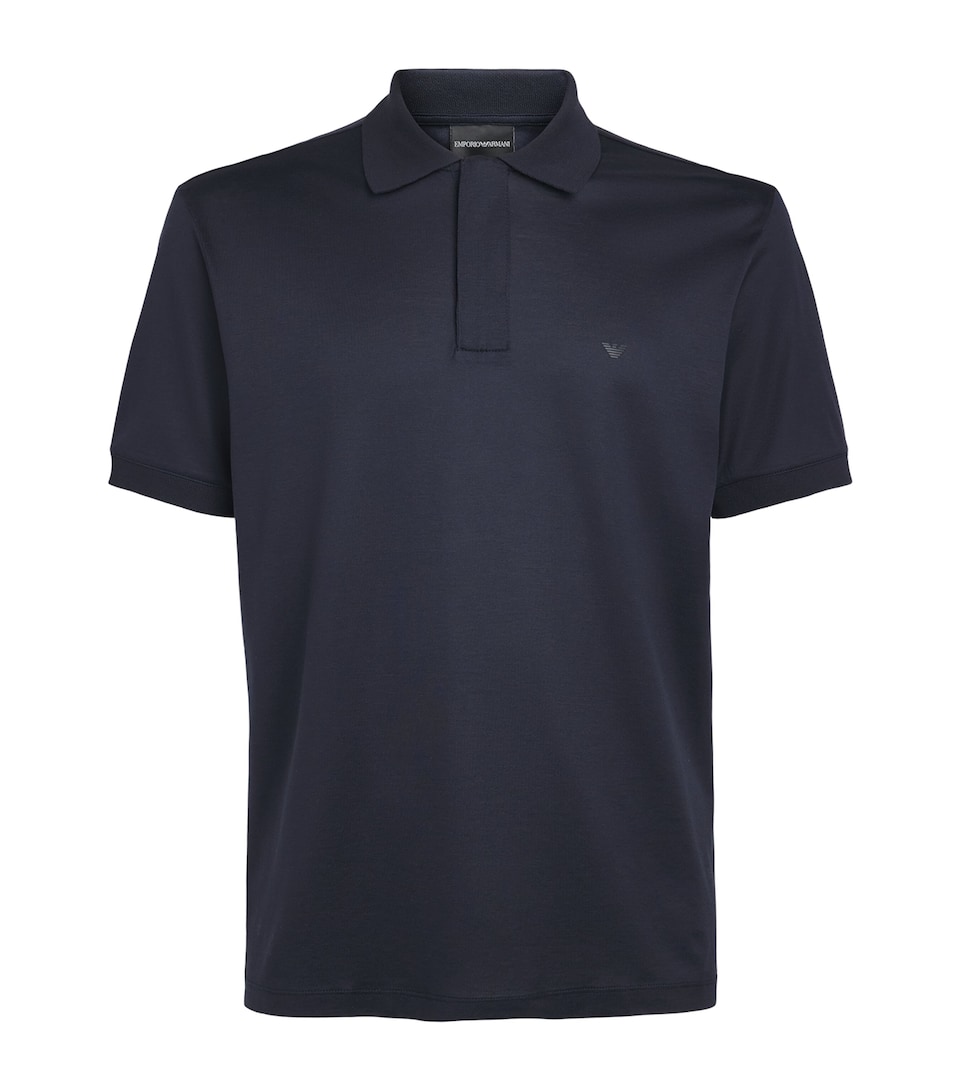 Emporio Armani Mens Concealed-Placket Logo Polo Shirt