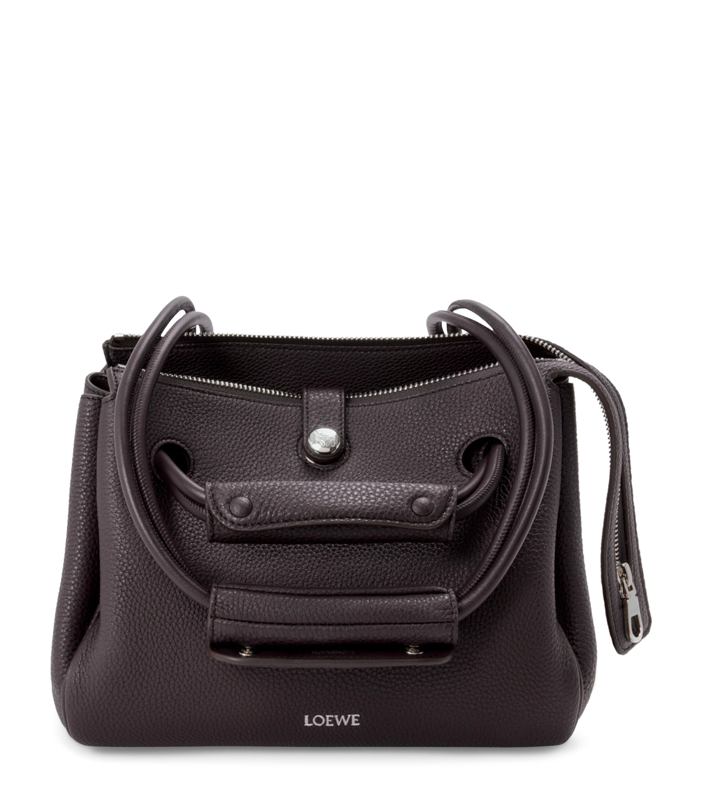 LOEWE Small Calfskin Madrid Shoulder Bag Dark Ebony
