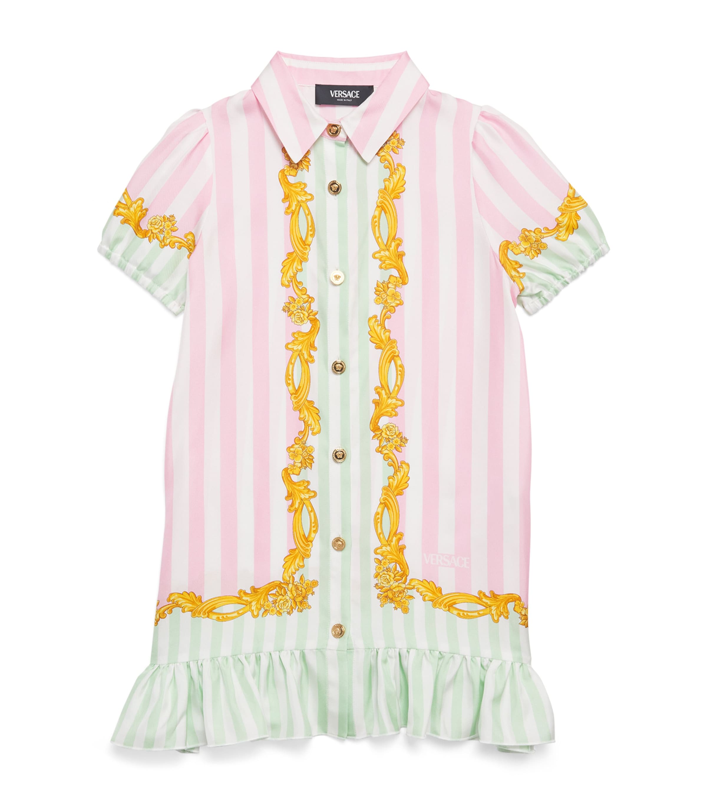 Silk Barocco Pinstripe Dress (6-14 Years)