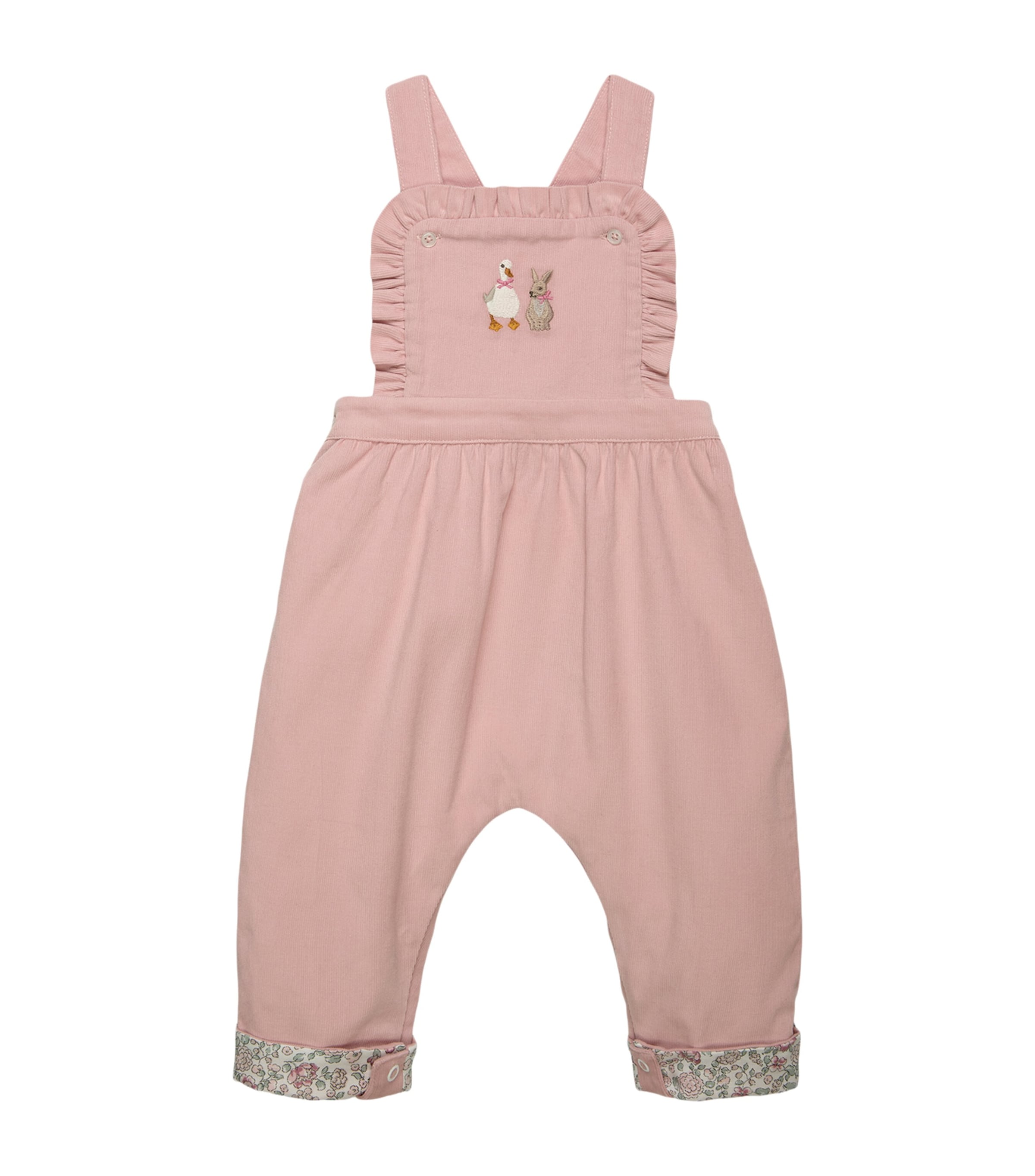Trotters Cotton Duck and Bunny Dungarees (6-24 Months) Pink