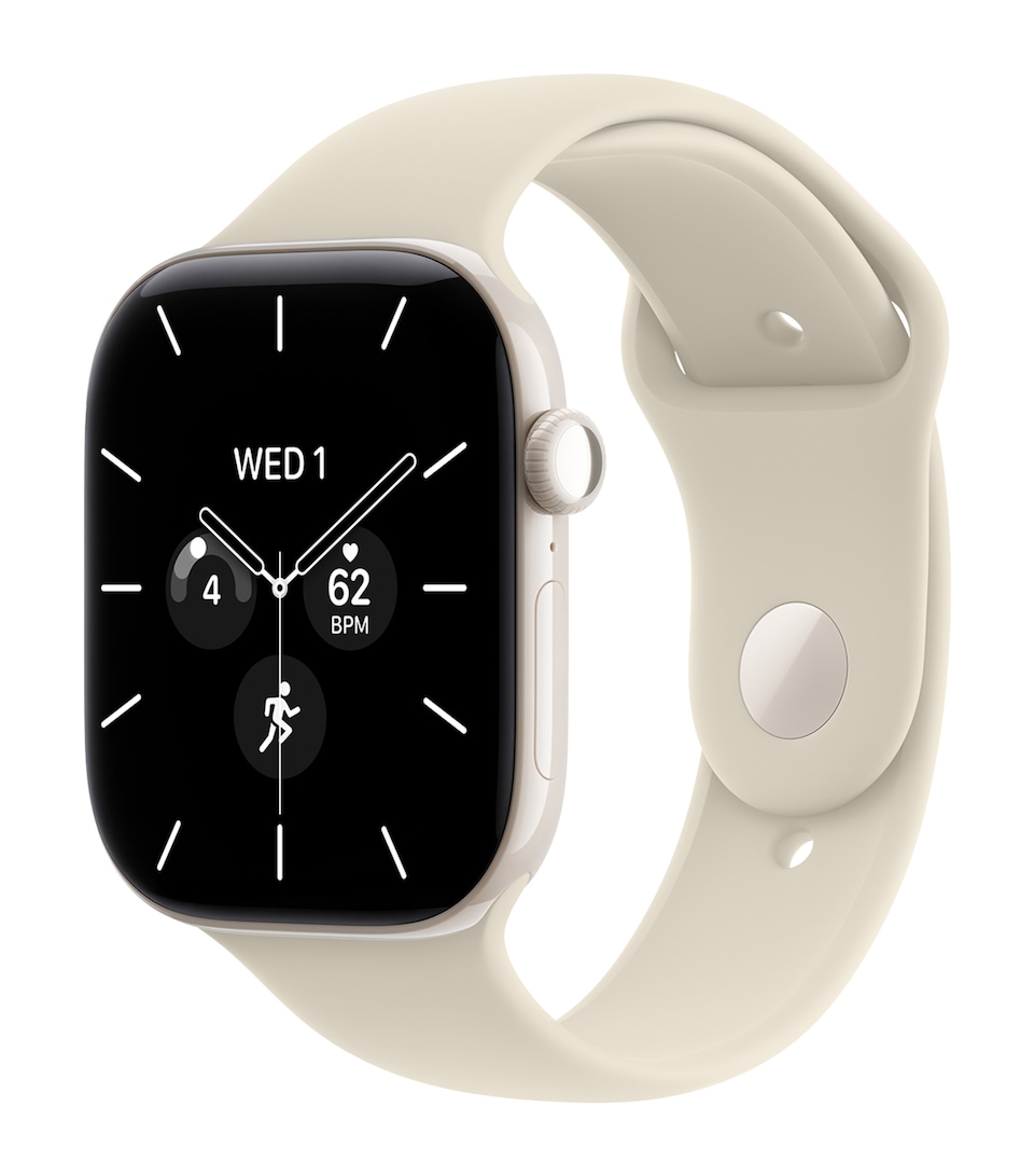 Apple Apple Watch Series 12 GPS + Cellular – Pearl White Ceramic with Sand Sport Band, 46mm, Medium/Large Pearl White Ceramic