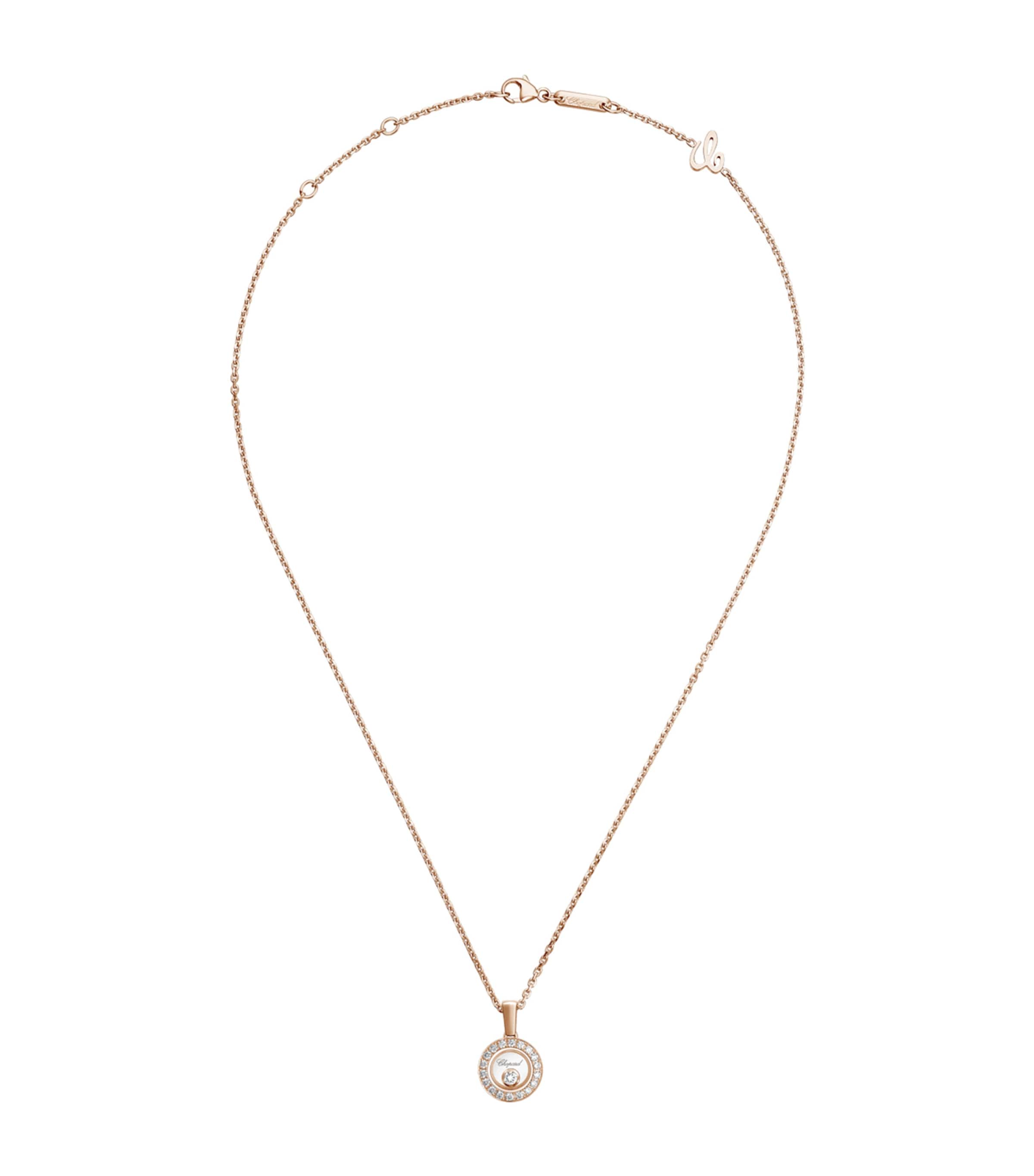 Rose Gold and Diamond Happy Diamonds Icons Pendant Necklace
