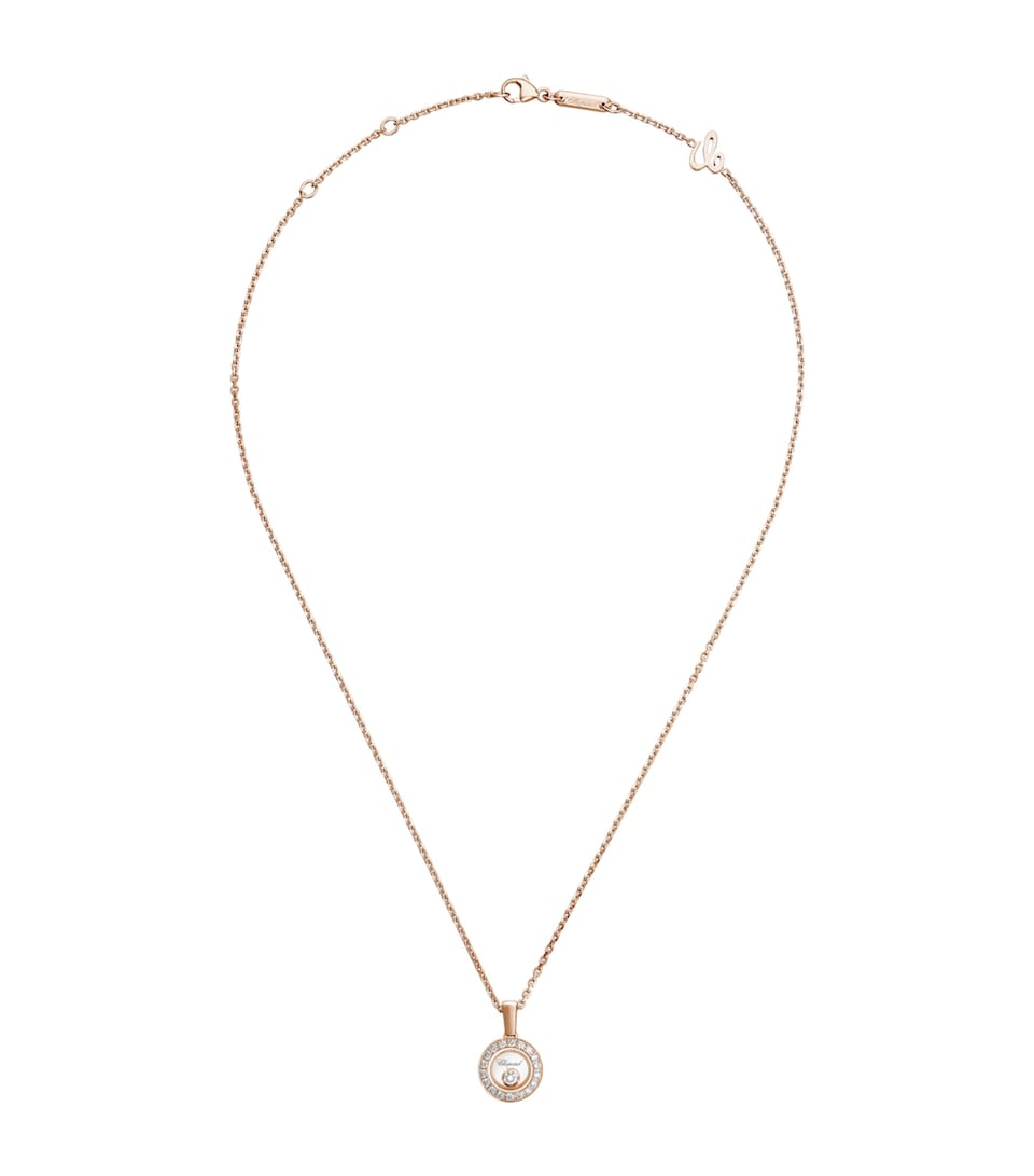 Rose Gold and Diamond Happy Diamonds Icons Pendant Necklace