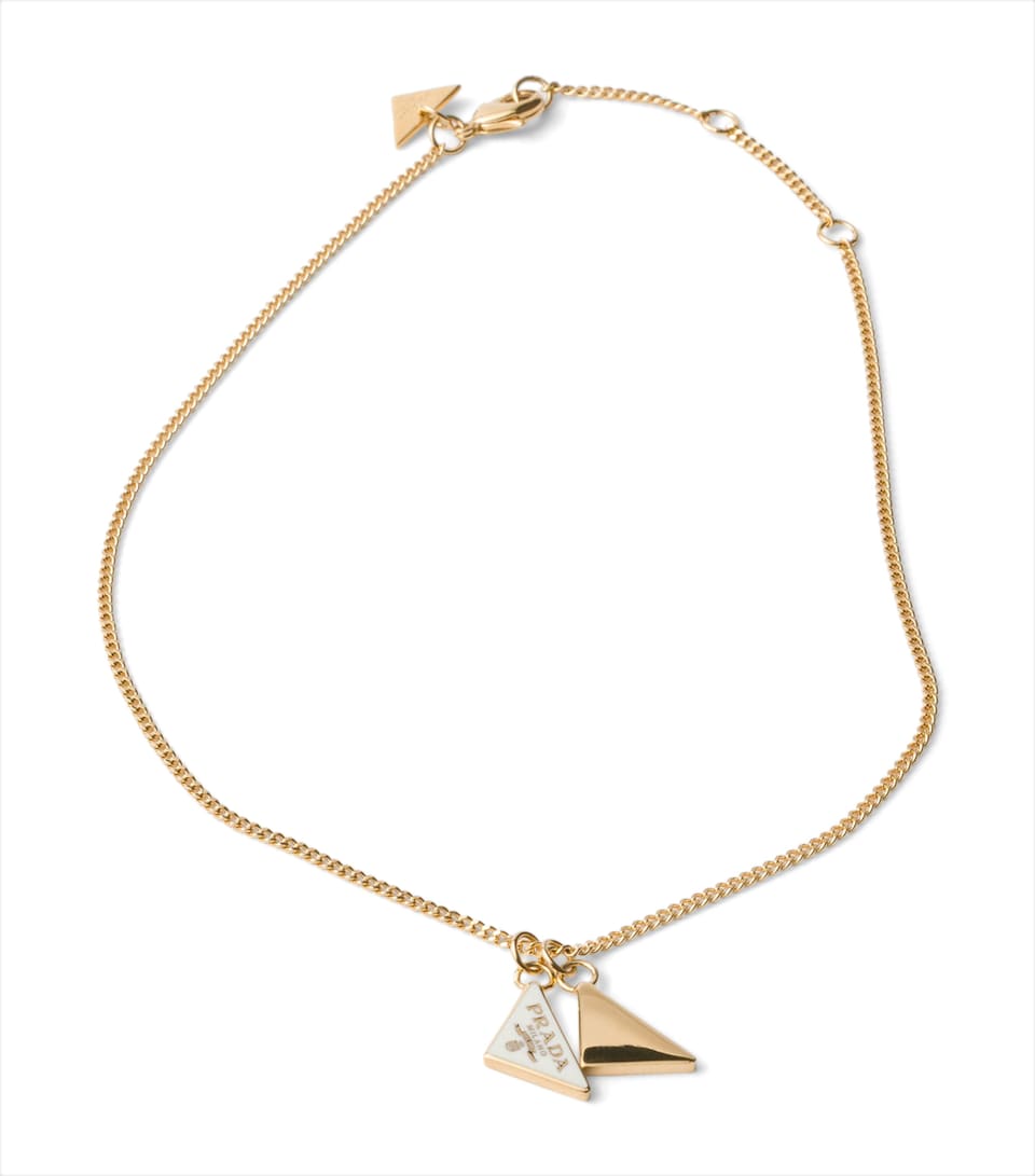 Prada Triangle Logo Pendant Necklace