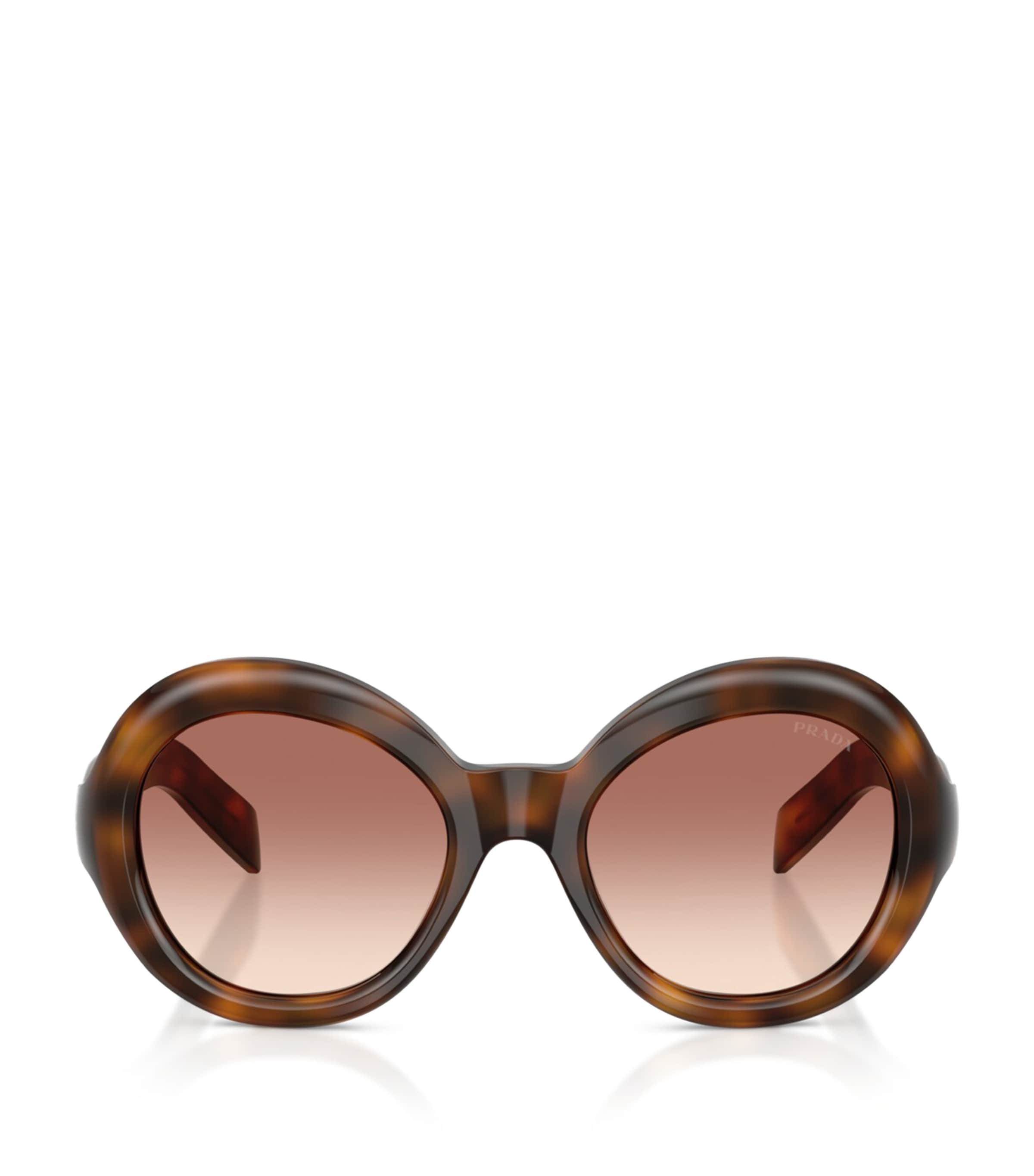 Prada Tortoiseshell Round Sunglasses Brown