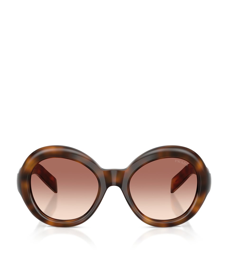 Prada Tortoiseshell Round Sunglasses Brown